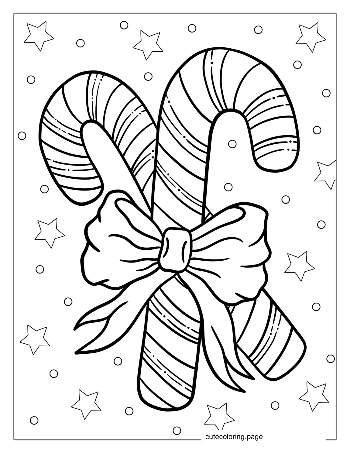 Coloring Sheet Of An Easy Candy Cane coloring page