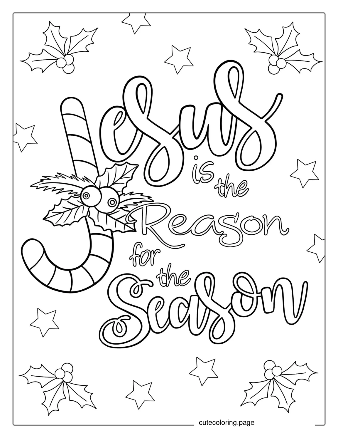 Jesus Candy Cane Coloring Page For Kids coloring page