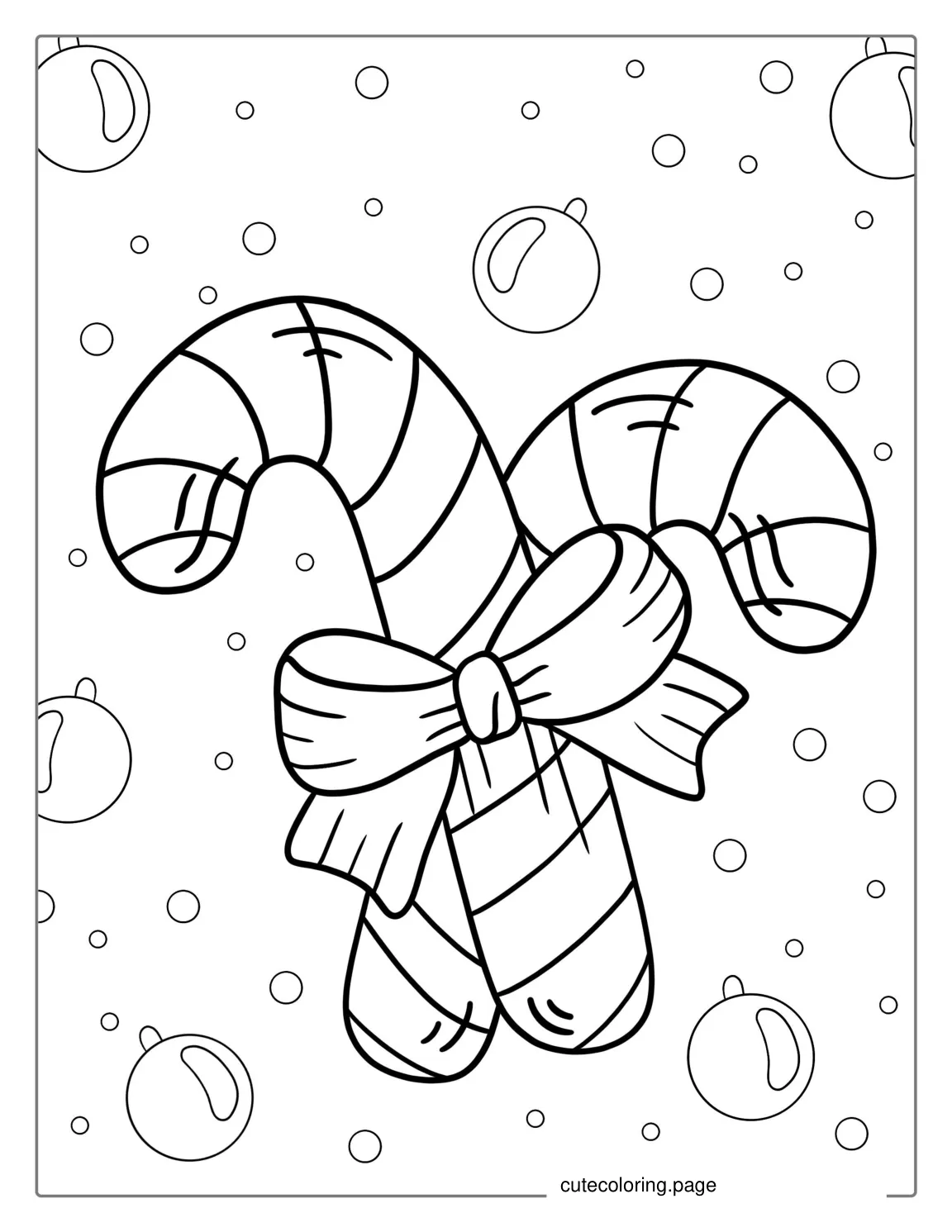 Simple To Color Candy Cane For Kids coloring page