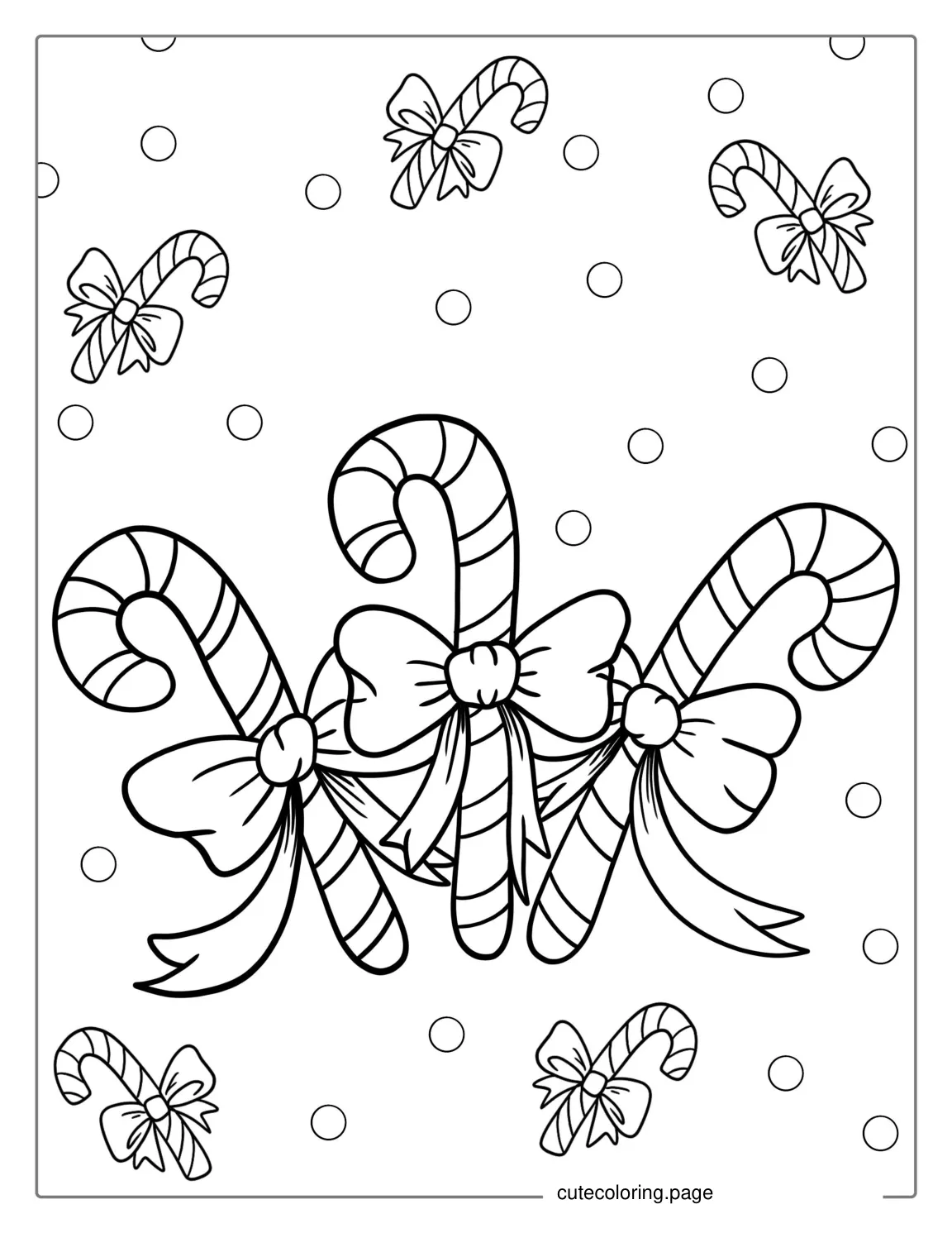 Three Candy Cane Sticks To Color coloring page