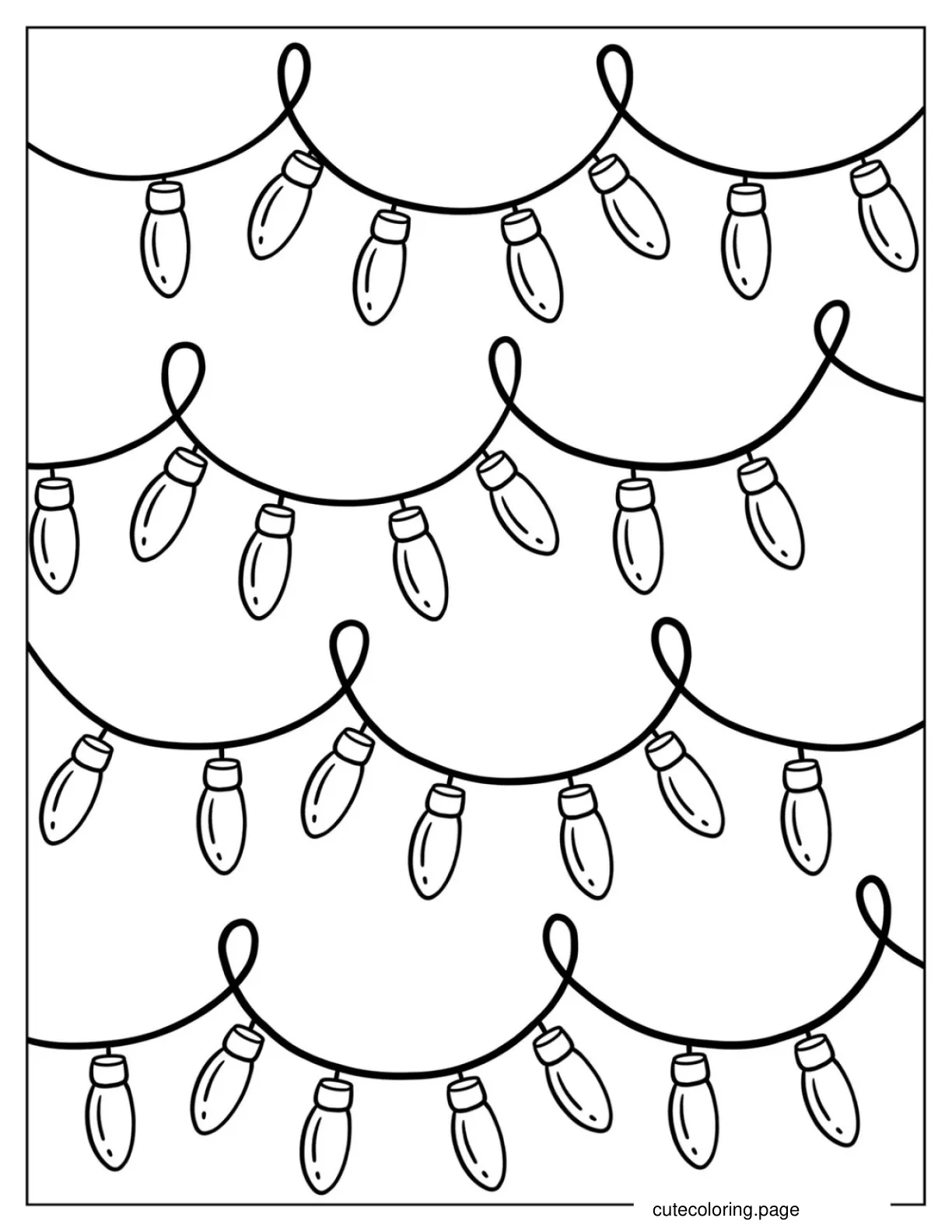 Aesthetic Christmas Lights To Color coloring page