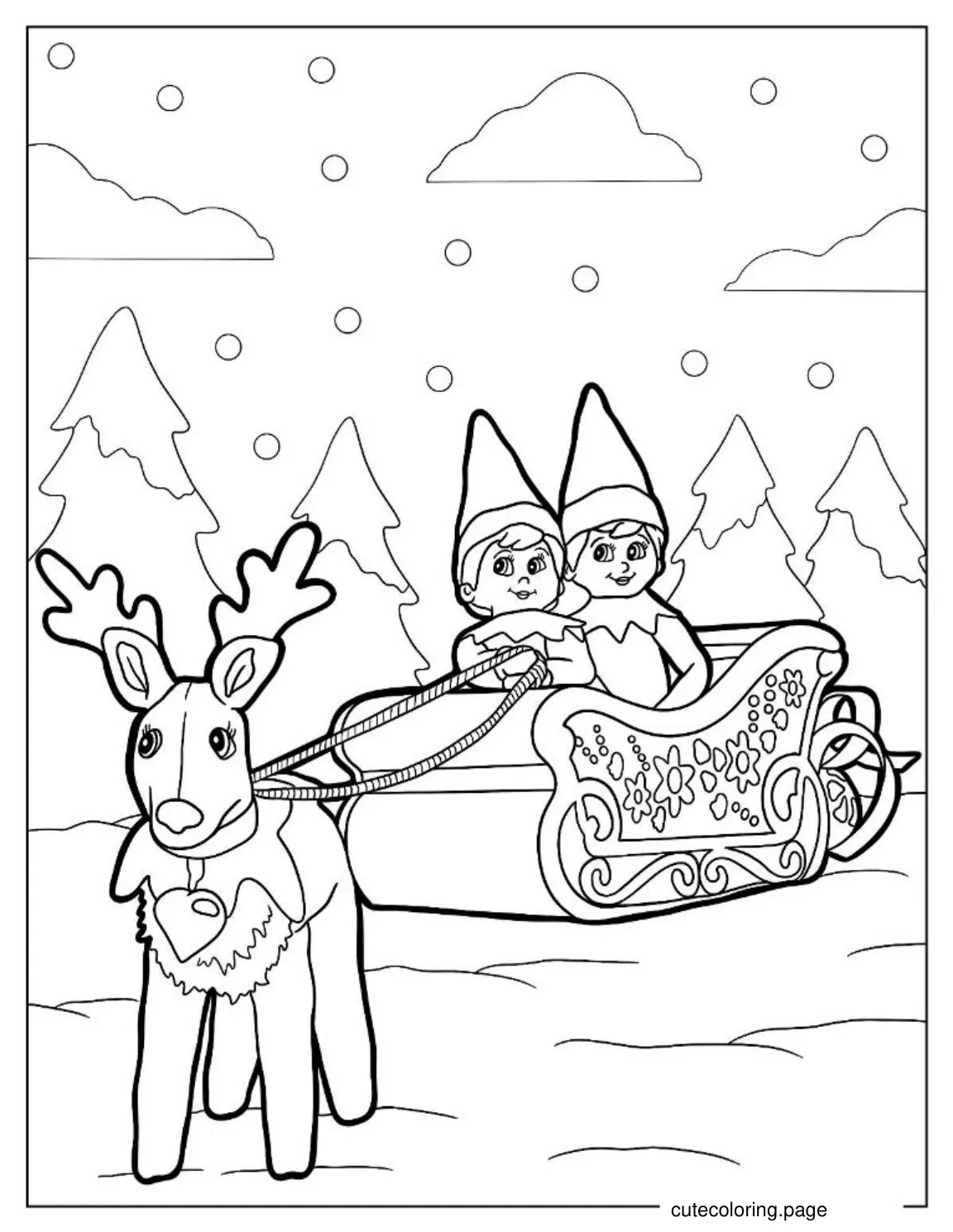 Christmas Lights On House To Color coloring page