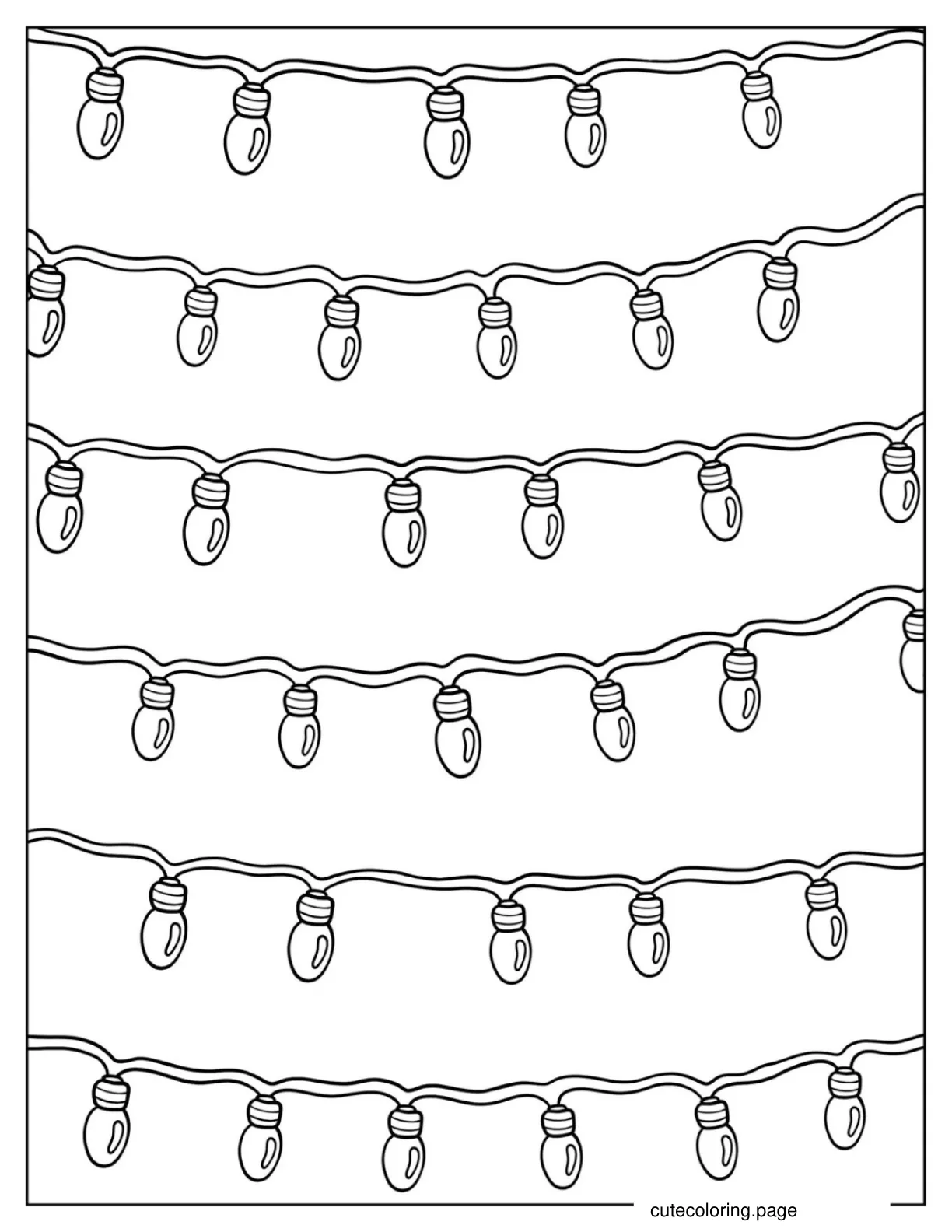 Easy To Color Christmas Lights coloring page