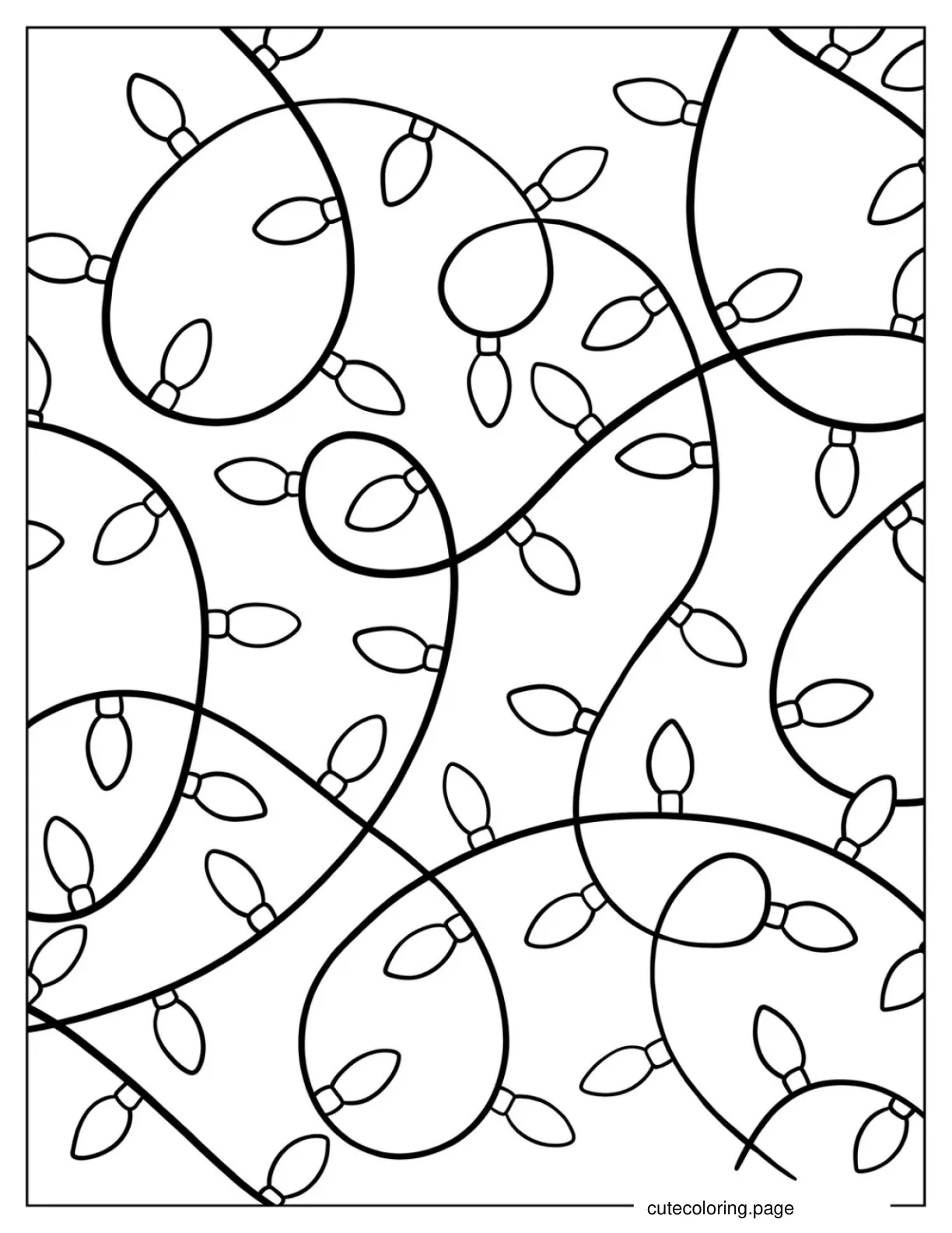 Full Page Of Festive Christmas Lights To Color coloring page