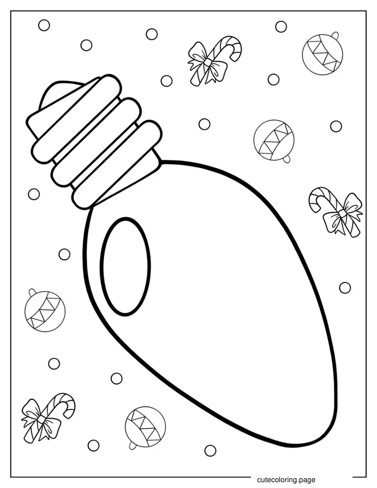 Large Christmas Light To Color Or Cut Out coloring page