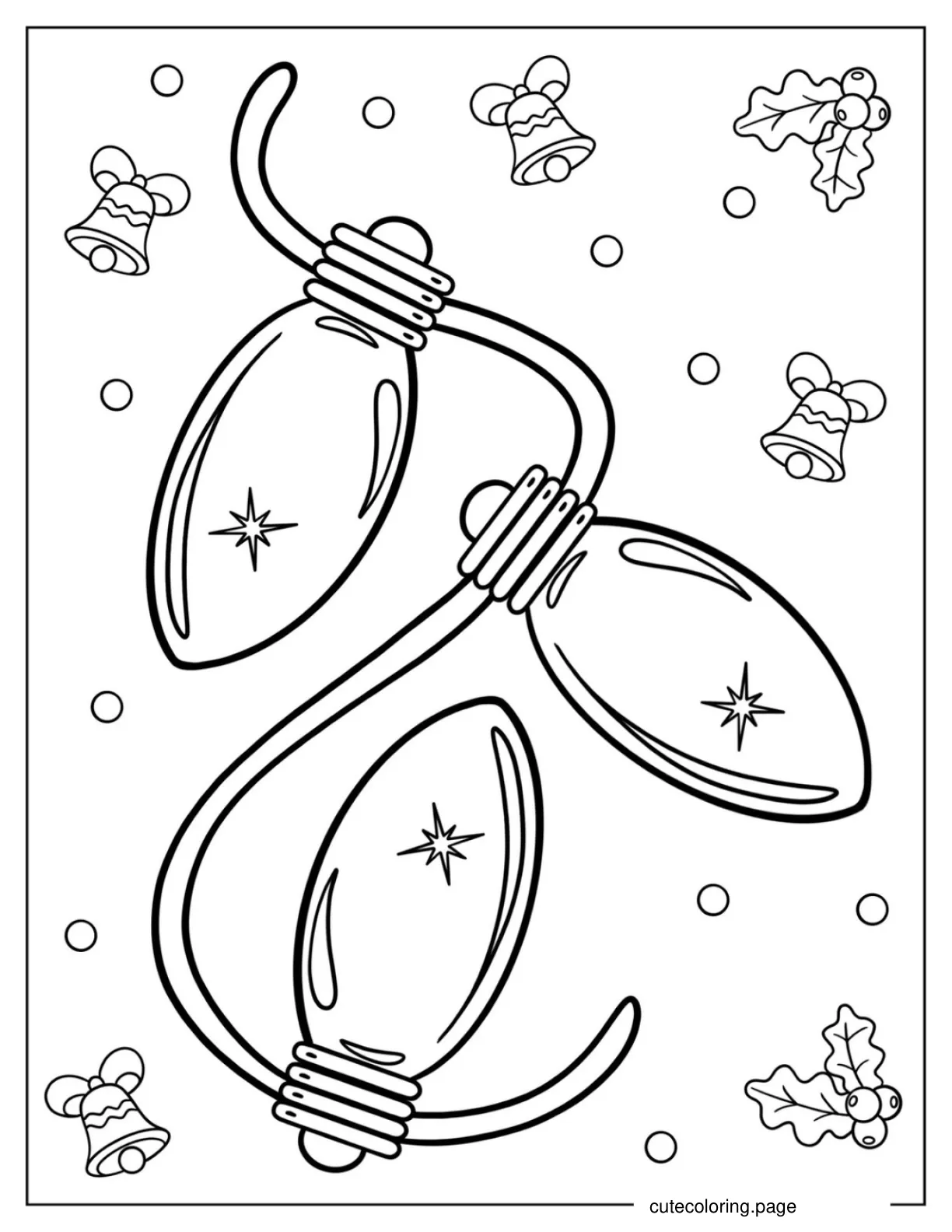 Large Detailed Christmas Lights To Color coloring page