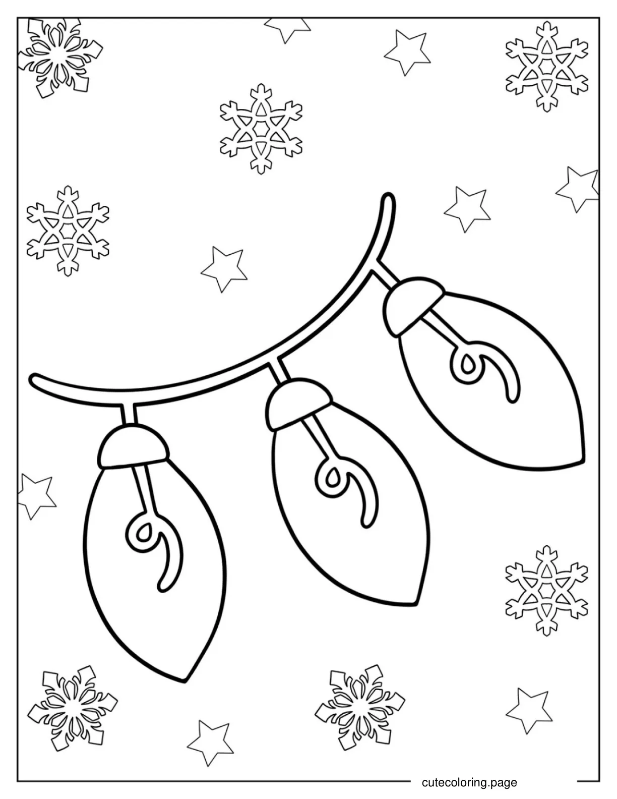 Simple To Color Christmas Light Bulbs coloring page