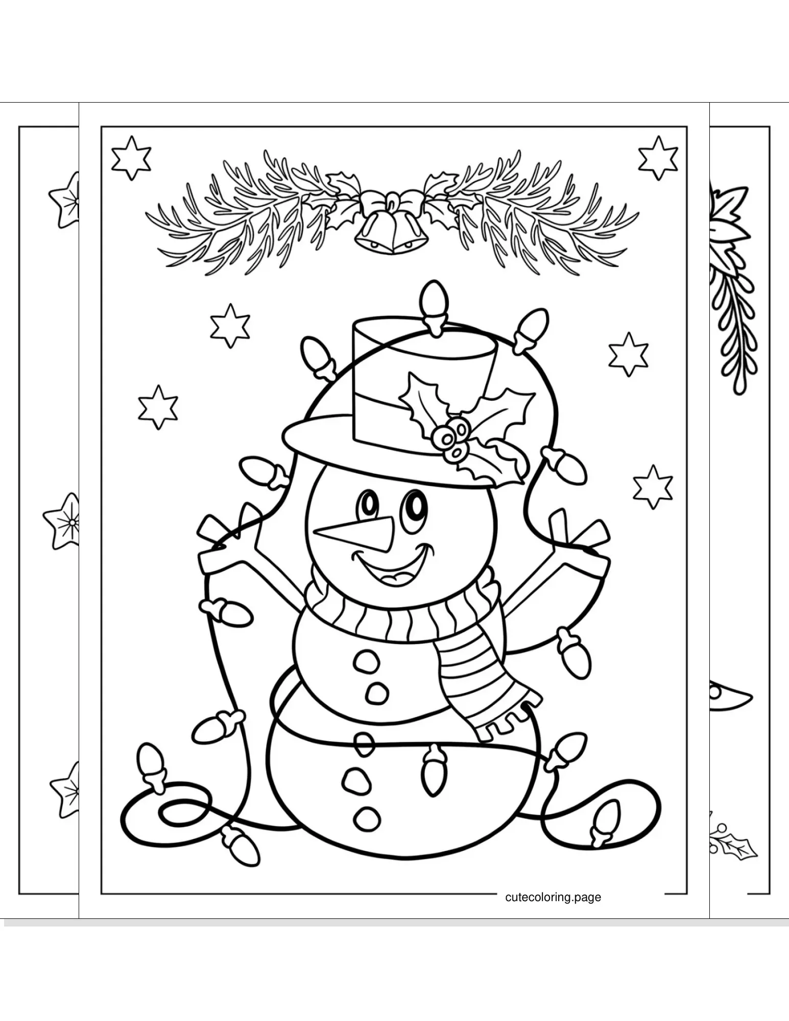 christmas lights coloring pages coloring page