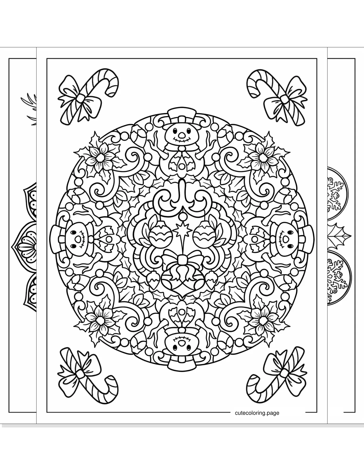 christmas mandala coloring pages coloring page