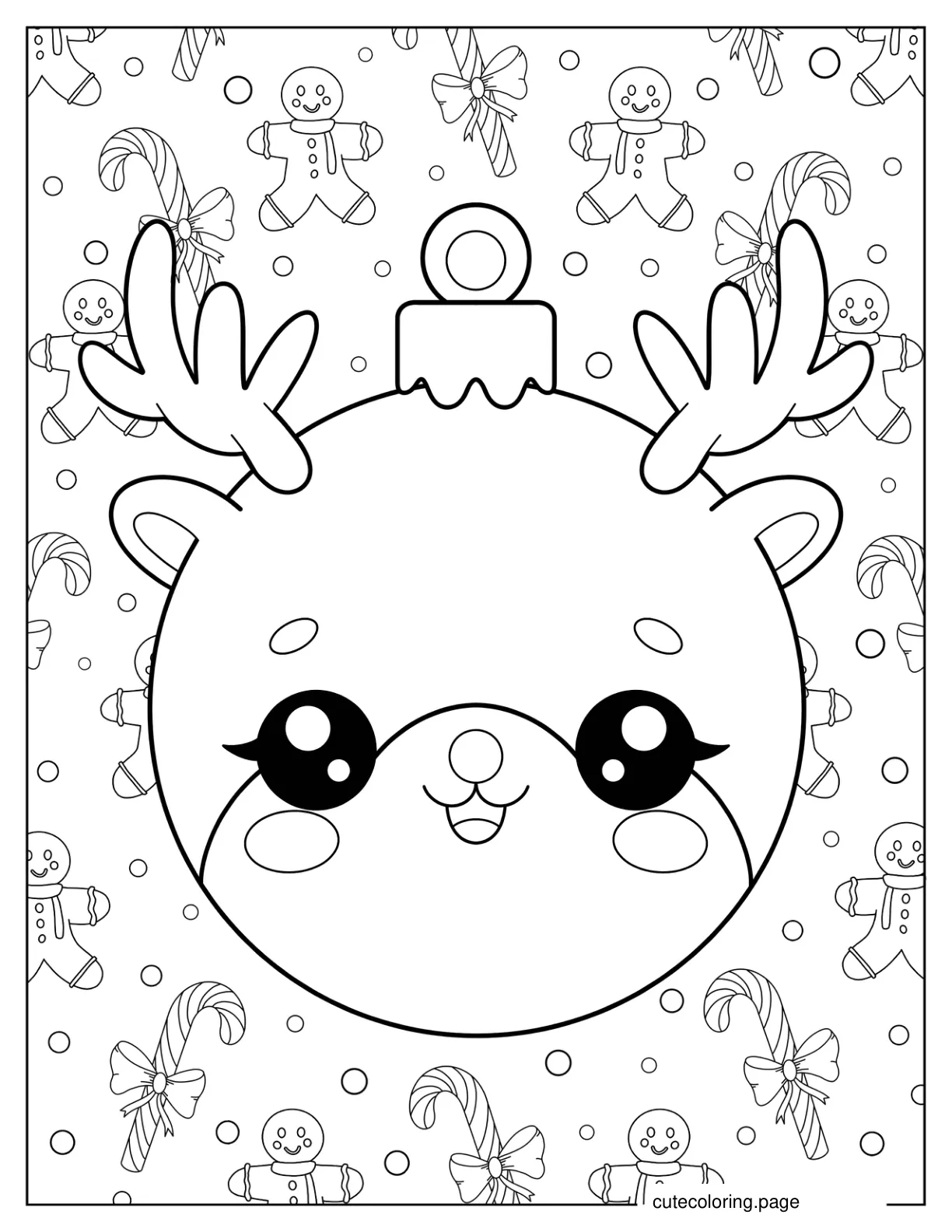 Rudolph The Reindeer Christmas Bauble coloring page