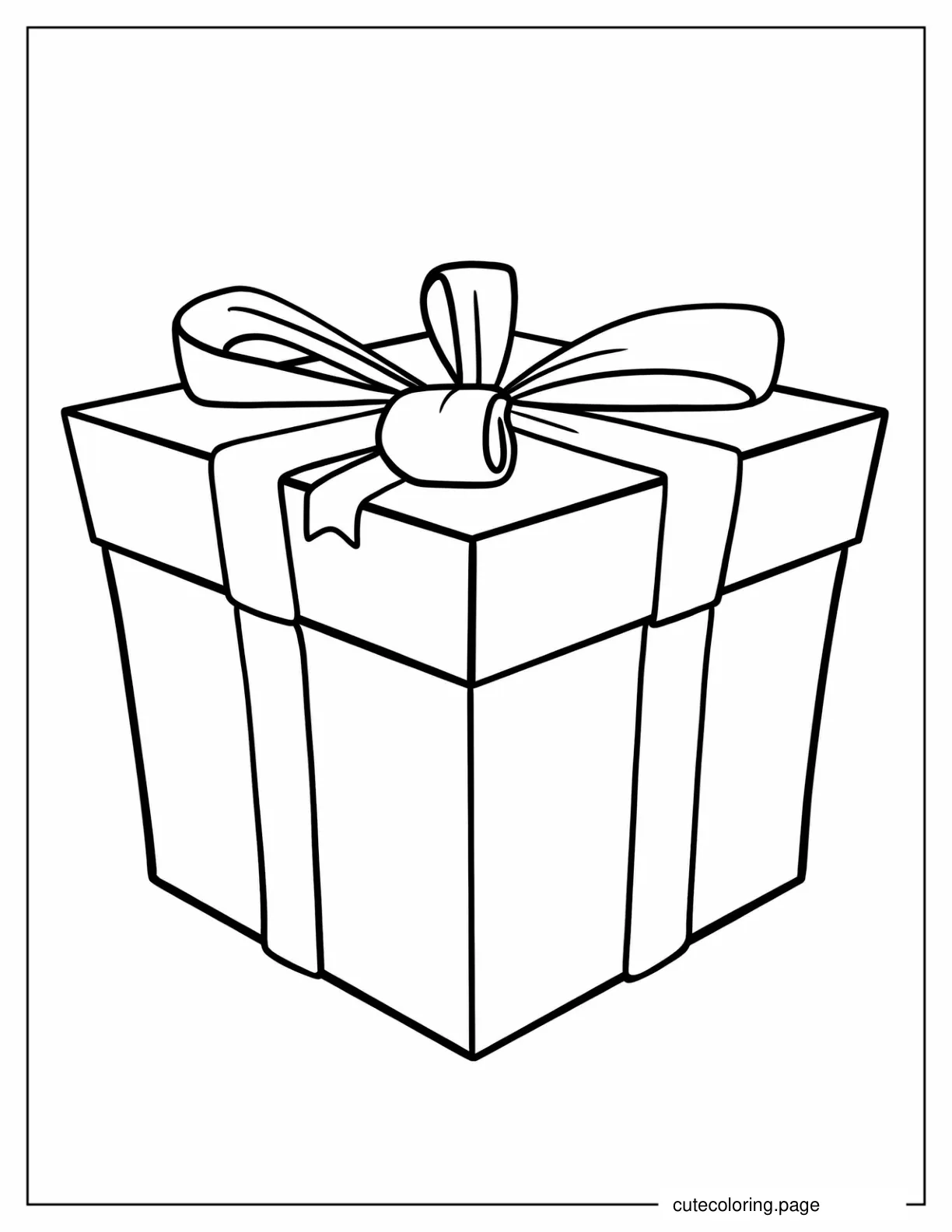 Jumbo Present With Big Bow To Color For Kids coloring page