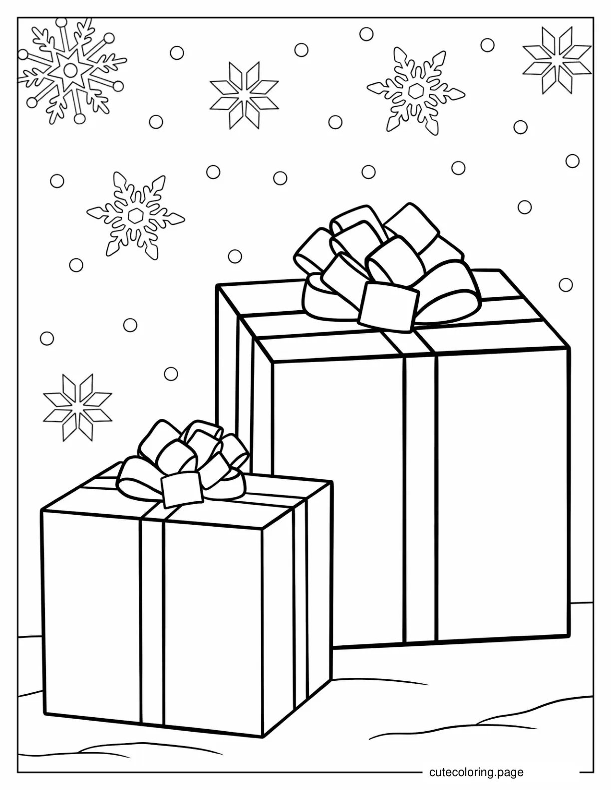 Large Christmas Presents To Color coloring page