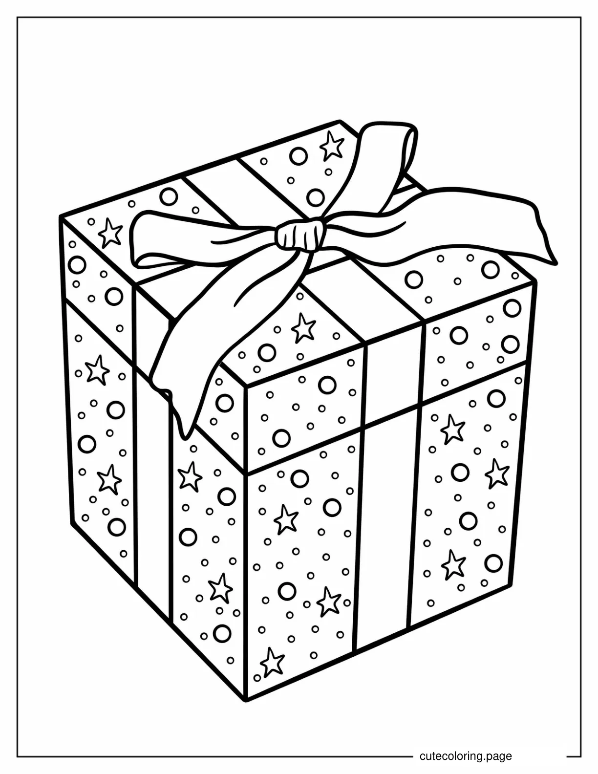 Simple Present Coloring Page For Kids coloring page