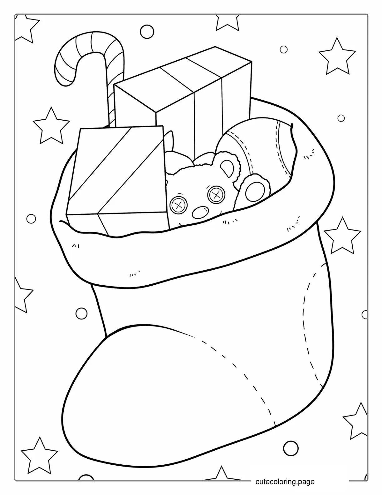 Stocking Full Of Presents 1 coloring page