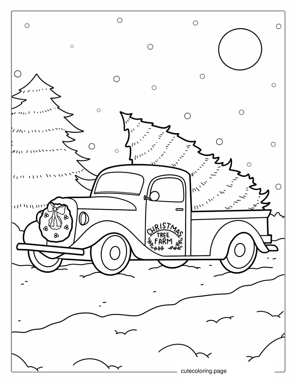 Christmas Tree Farm Coloring Sheet coloring page