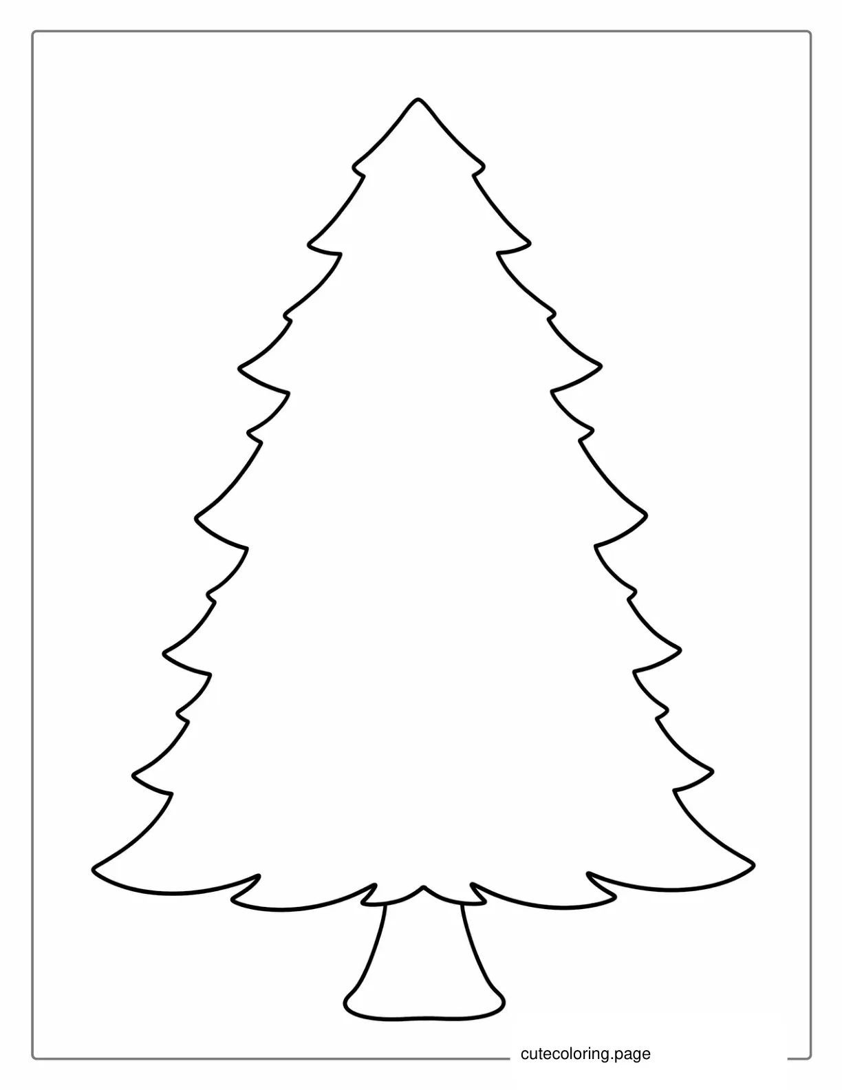 Easy Outline Of Christmas Tree Template For Preschoolers coloring page