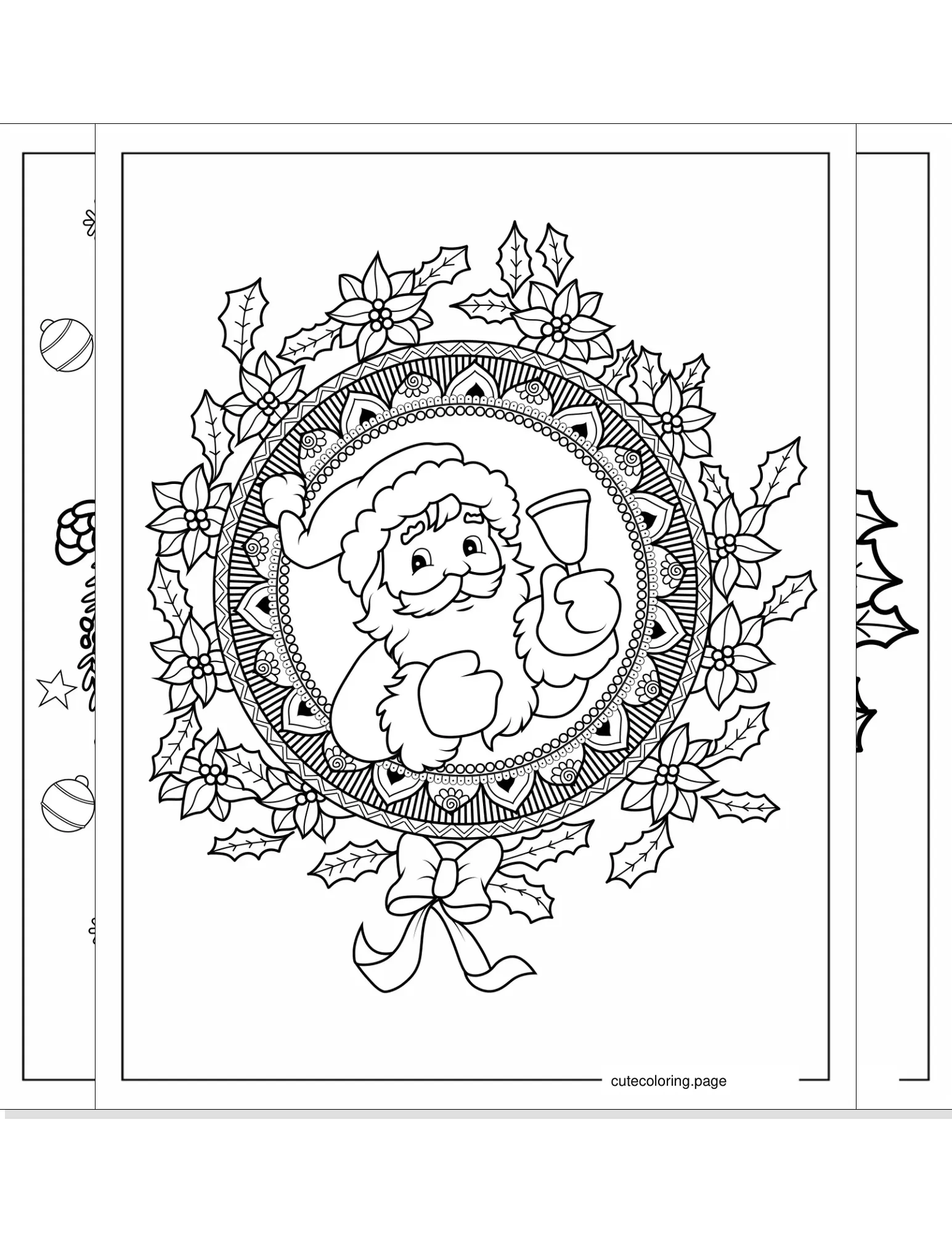 christmas wreath coloring pages coloring page