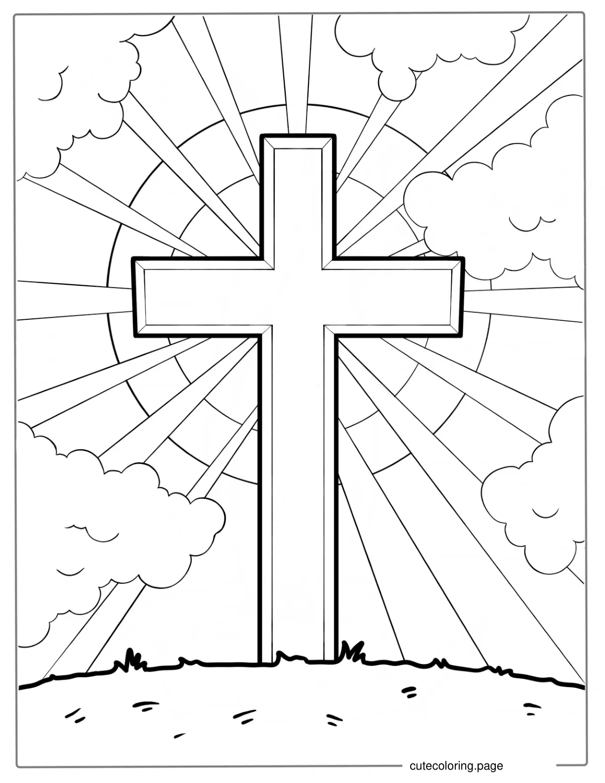 Easy Cross Coloring Page For Kids coloring page