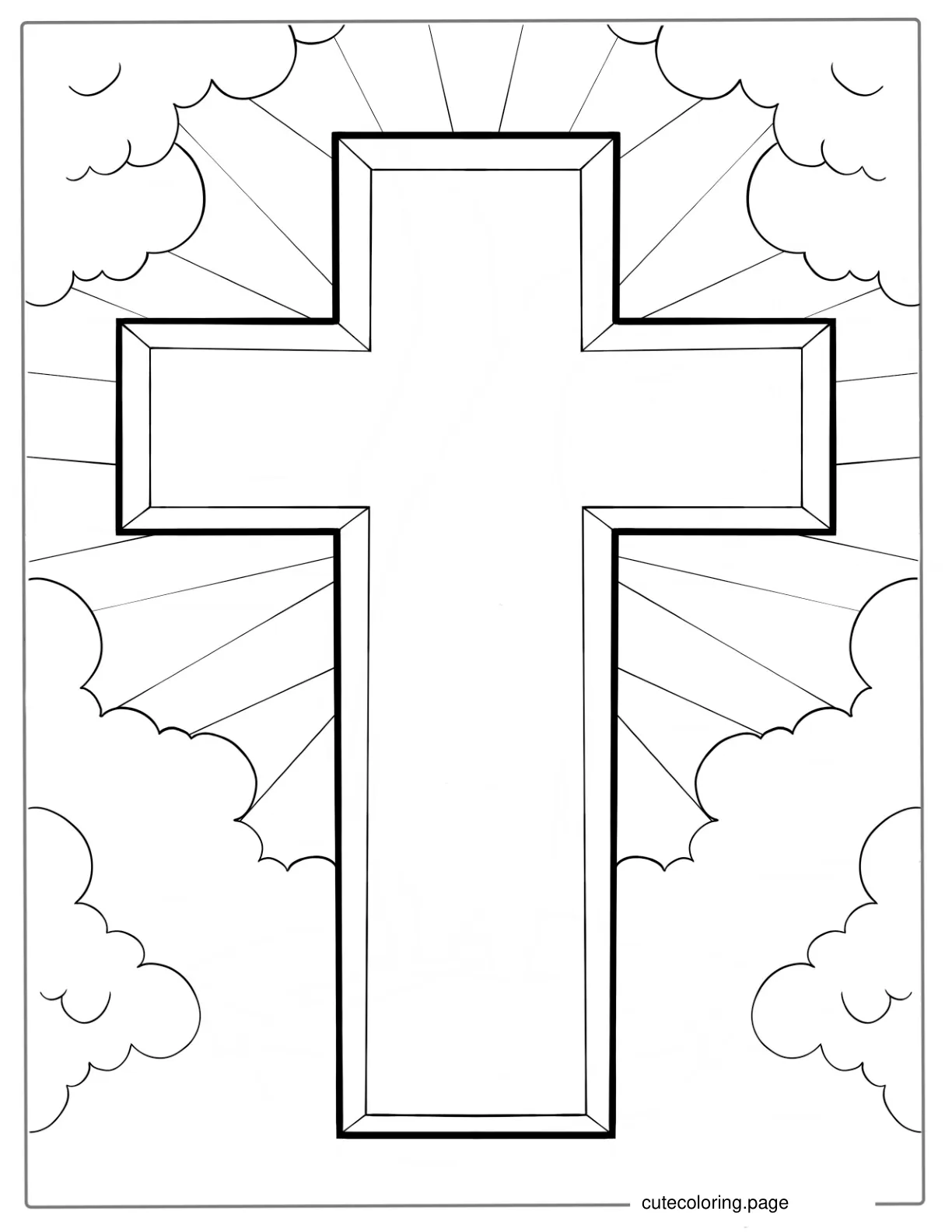 Easy Cross Coloring Sheet For Kids coloring page