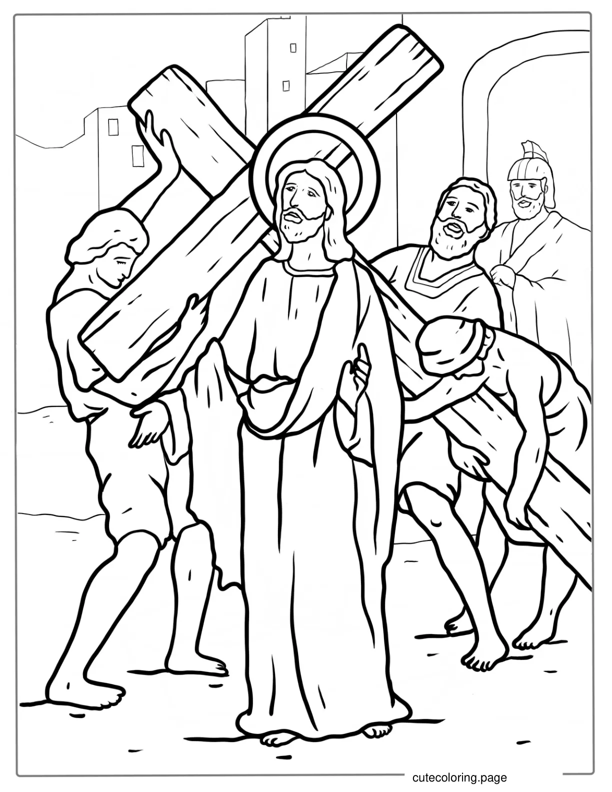 Stations Of The Cross Coloring Sheet coloring page