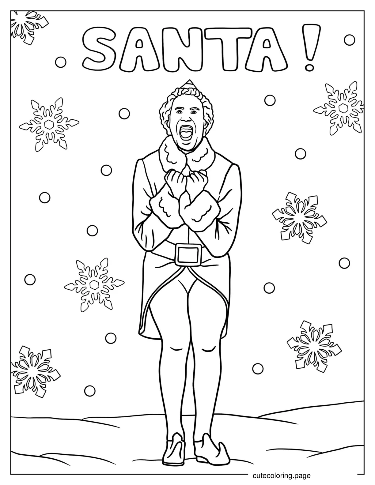 Buddy The Elf Coloring Sheet coloring page