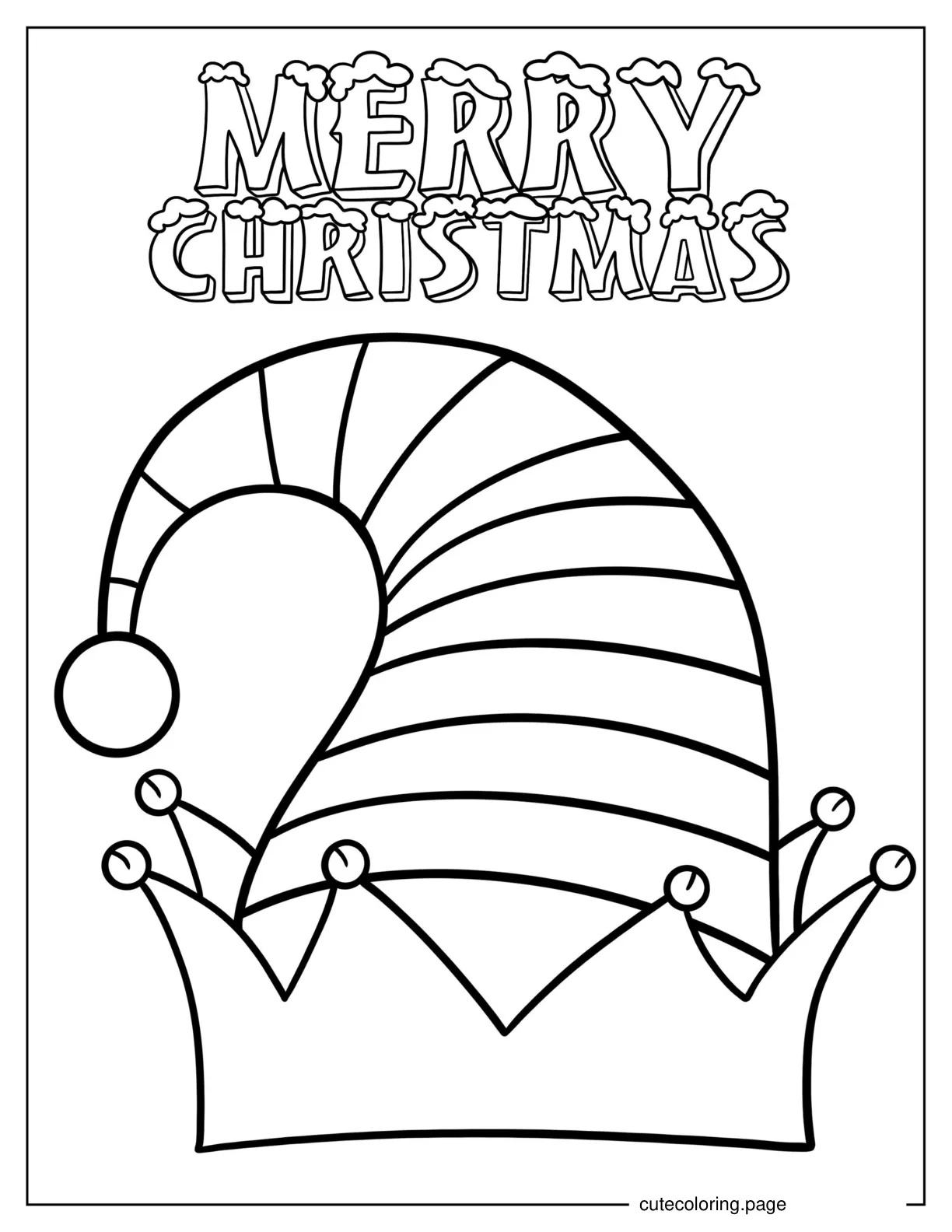 Coloring Page Of An Elf Hat coloring page