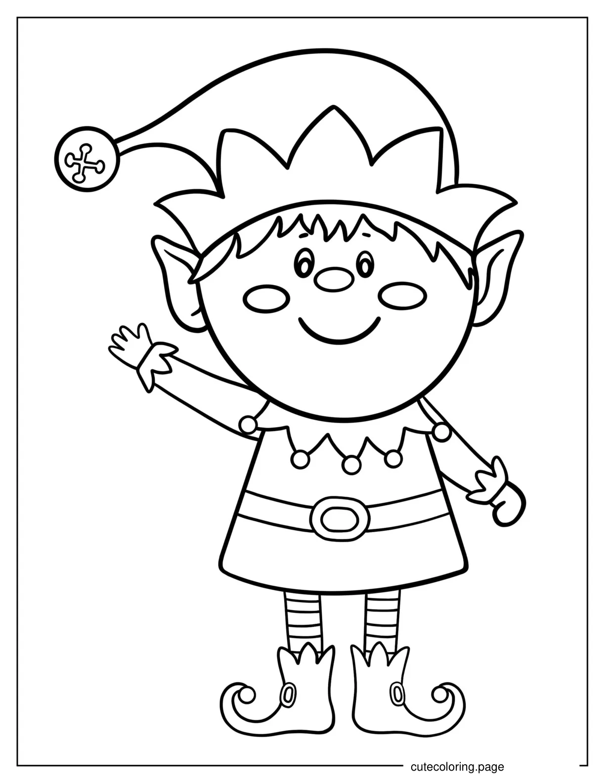 Easy To Color Elf For Toddlers coloring page