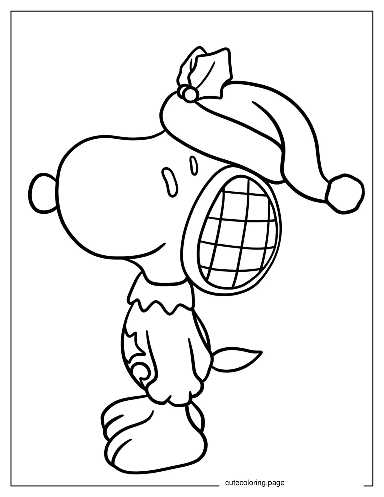 Snoopy Elf Coloring Sheet coloring page