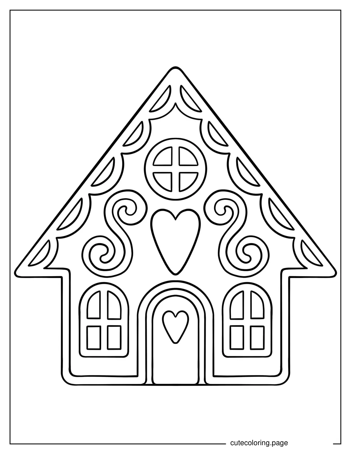 Coloring Page Of a Gingerbread House For Preschoolers coloring page