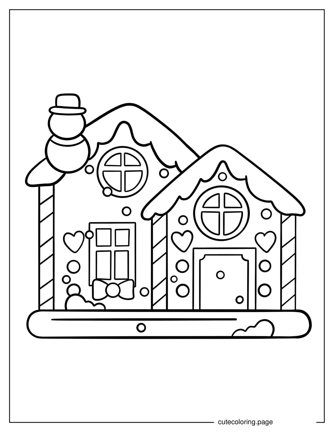 Easy Outline Of a Gingerbread House For Toddlers coloring page