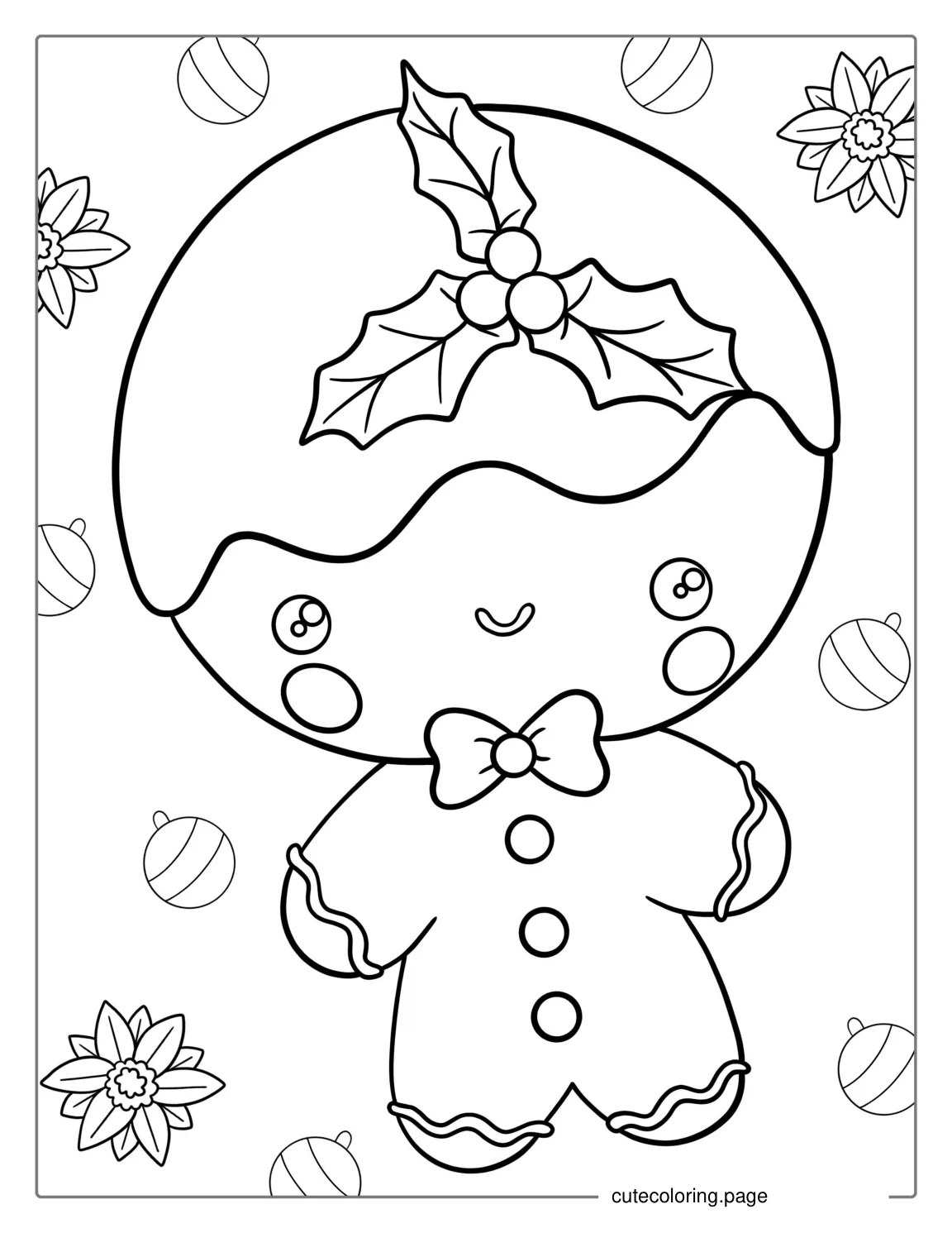 Adorable Gingerbread Man Coloring Picture coloring page