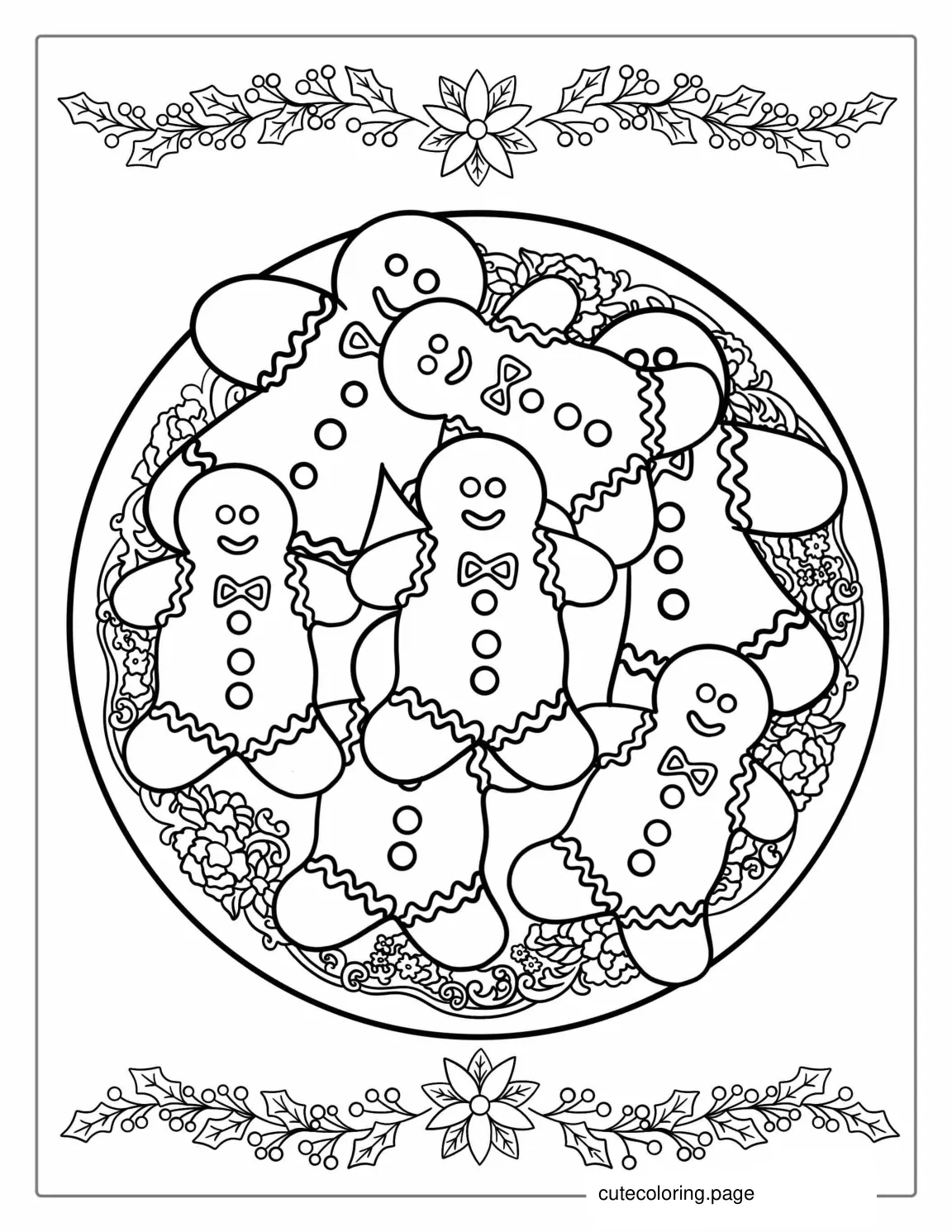 Coloring Page Of Gingerbread Man Cookies coloring page