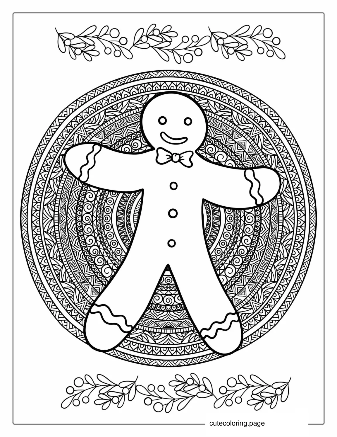 Coloring Page Of a Mandala Gingerbread Man coloring page