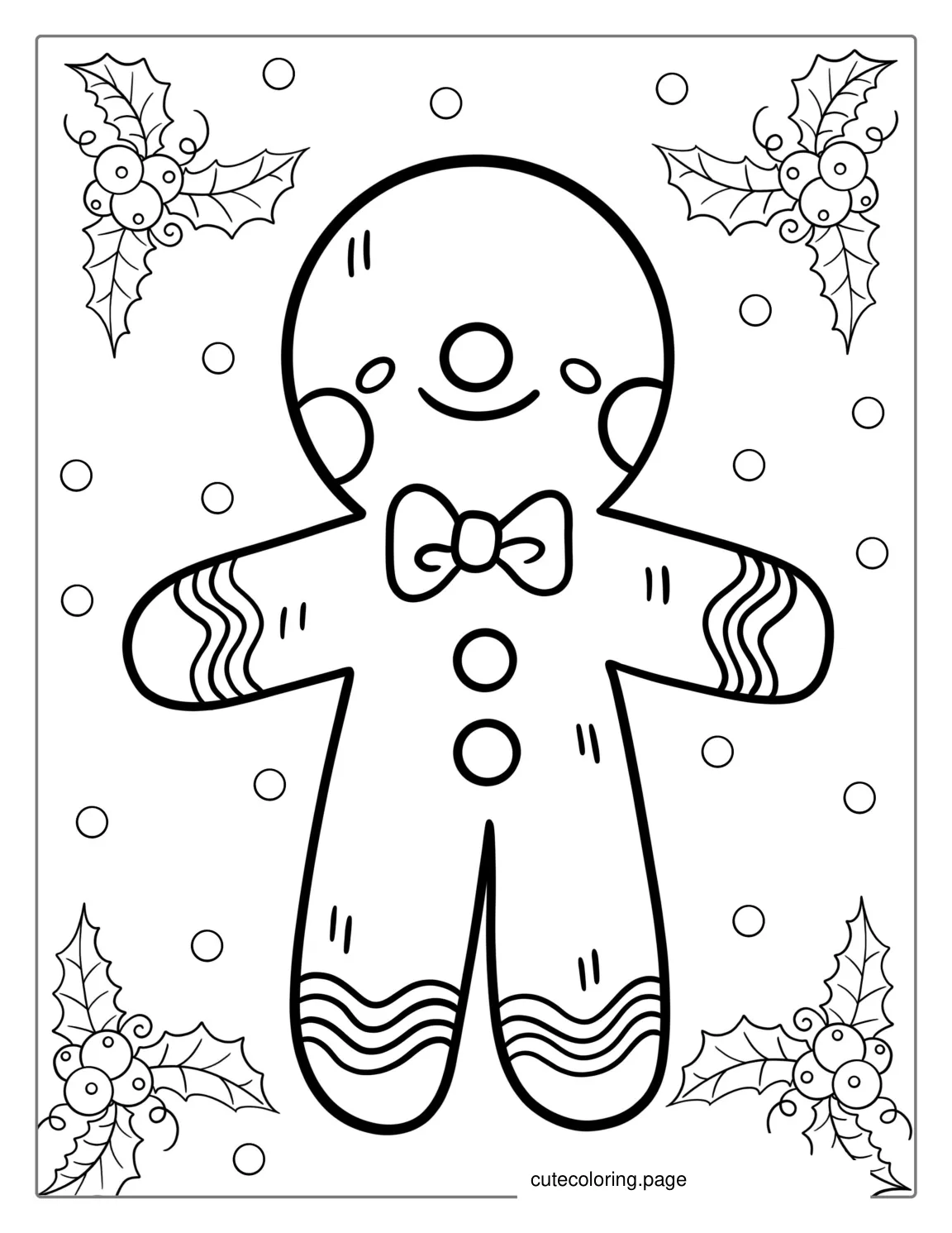 Coloring Sheet Of a Simple To Color Gingerbread Man coloring page