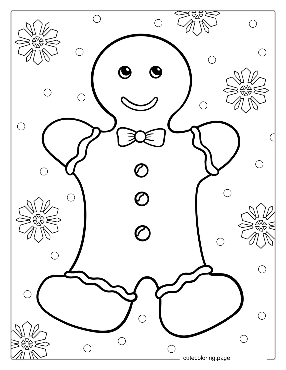 Easy Outline Of a Gingerbread Man To Color coloring page