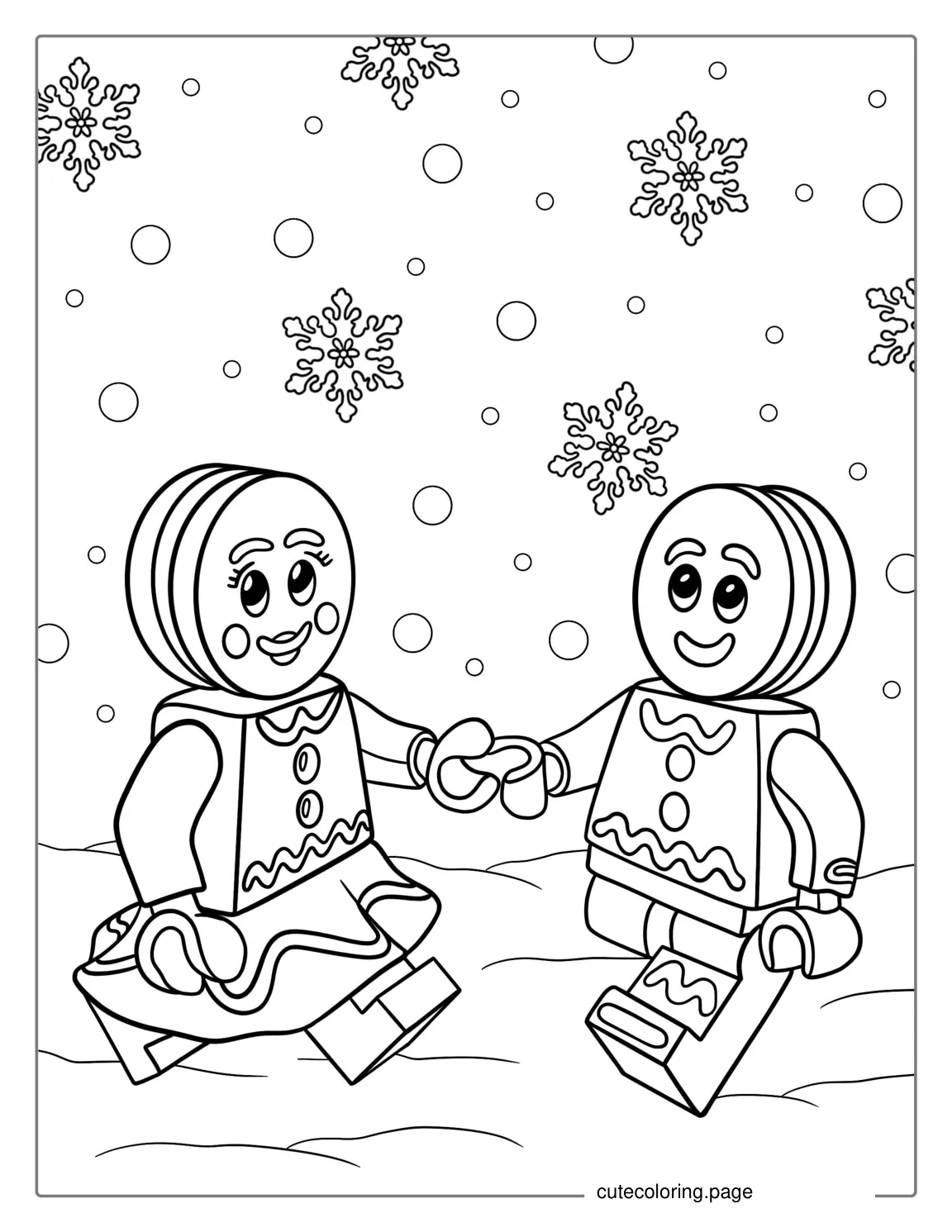 Lego Gingerbread Man And Woman To Color coloring page