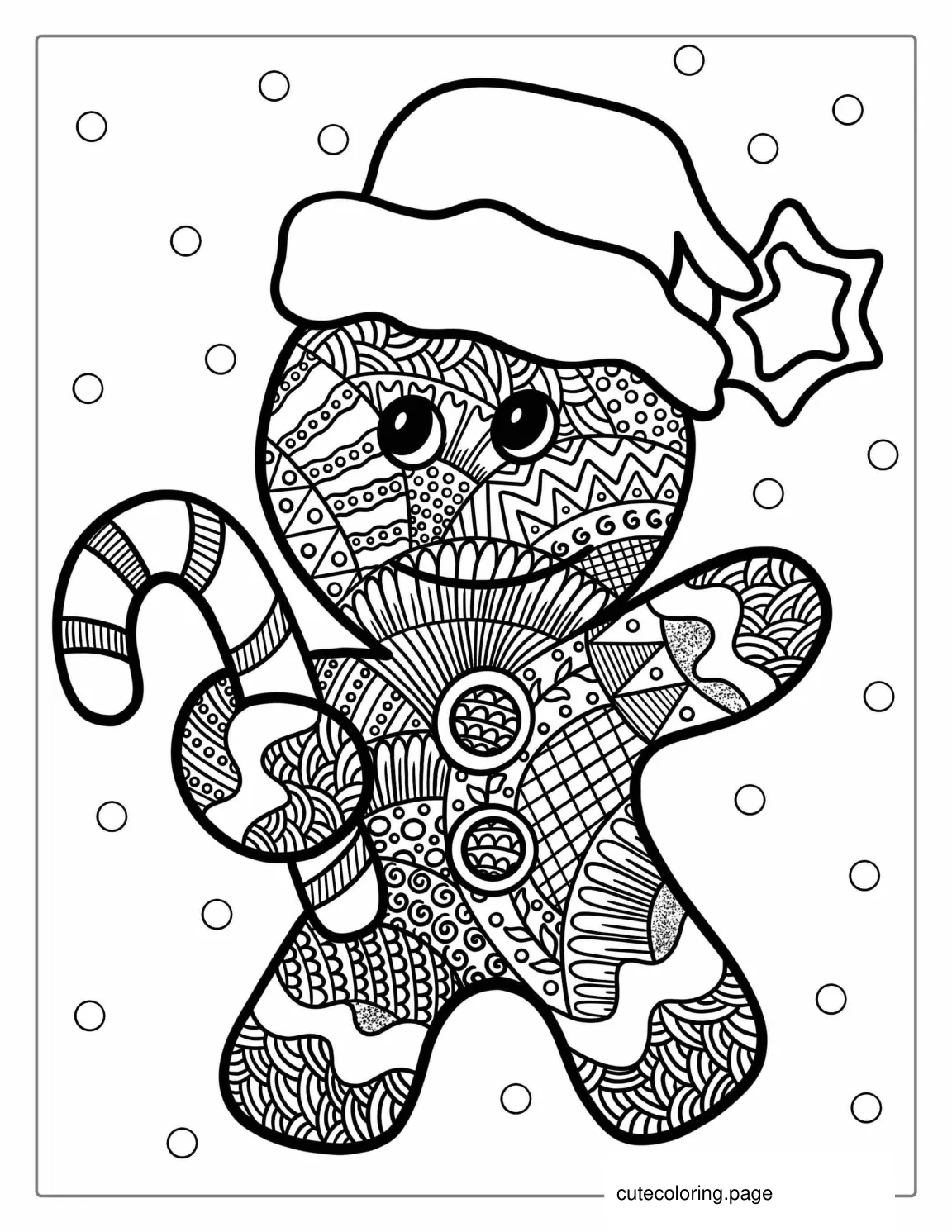 Mandala Gingerbread Man Coloring Sheet coloring page