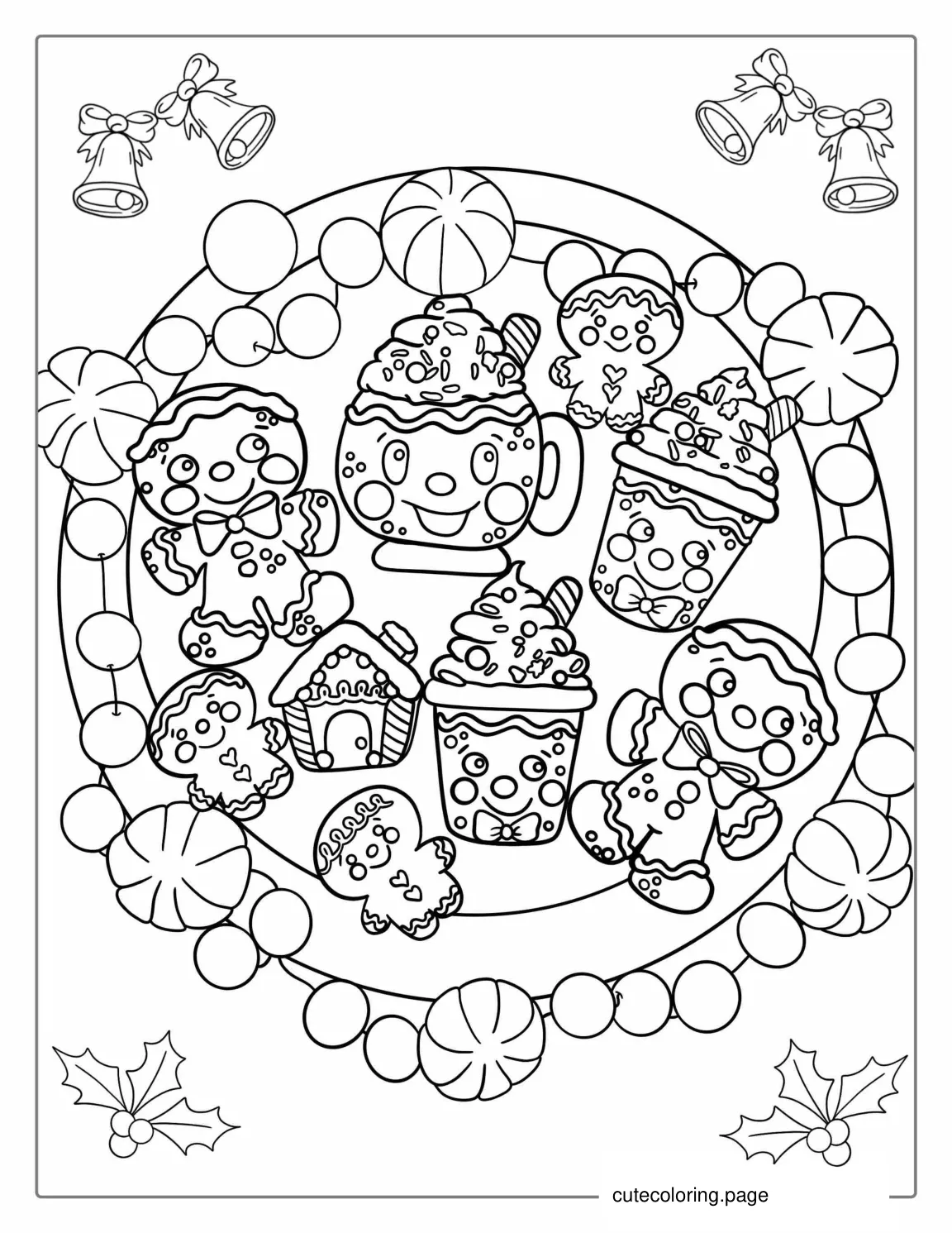 Plate Of Gingerbread Man Cookies To Color coloring page