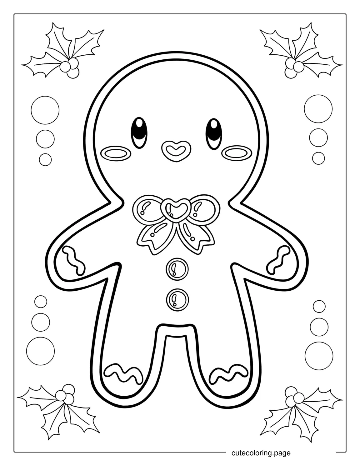 Simple Gingerbread Man Coloring Sheet For Kids coloring page