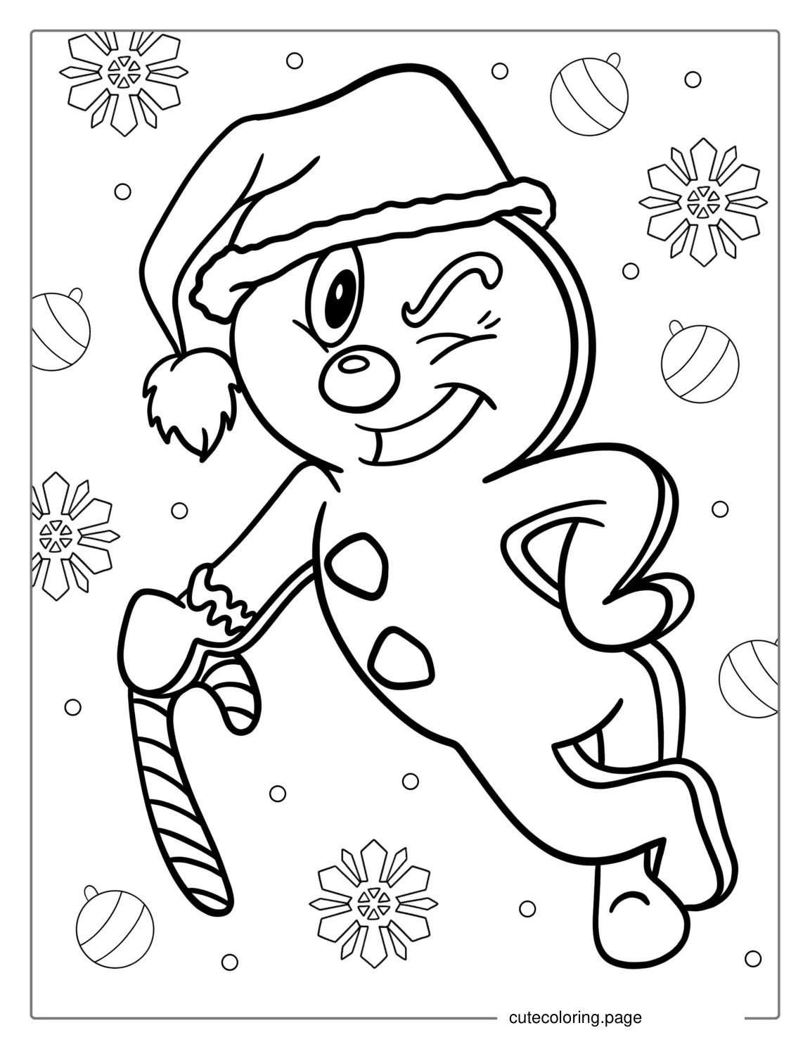 Winking Gingerbread Man To Color coloring page