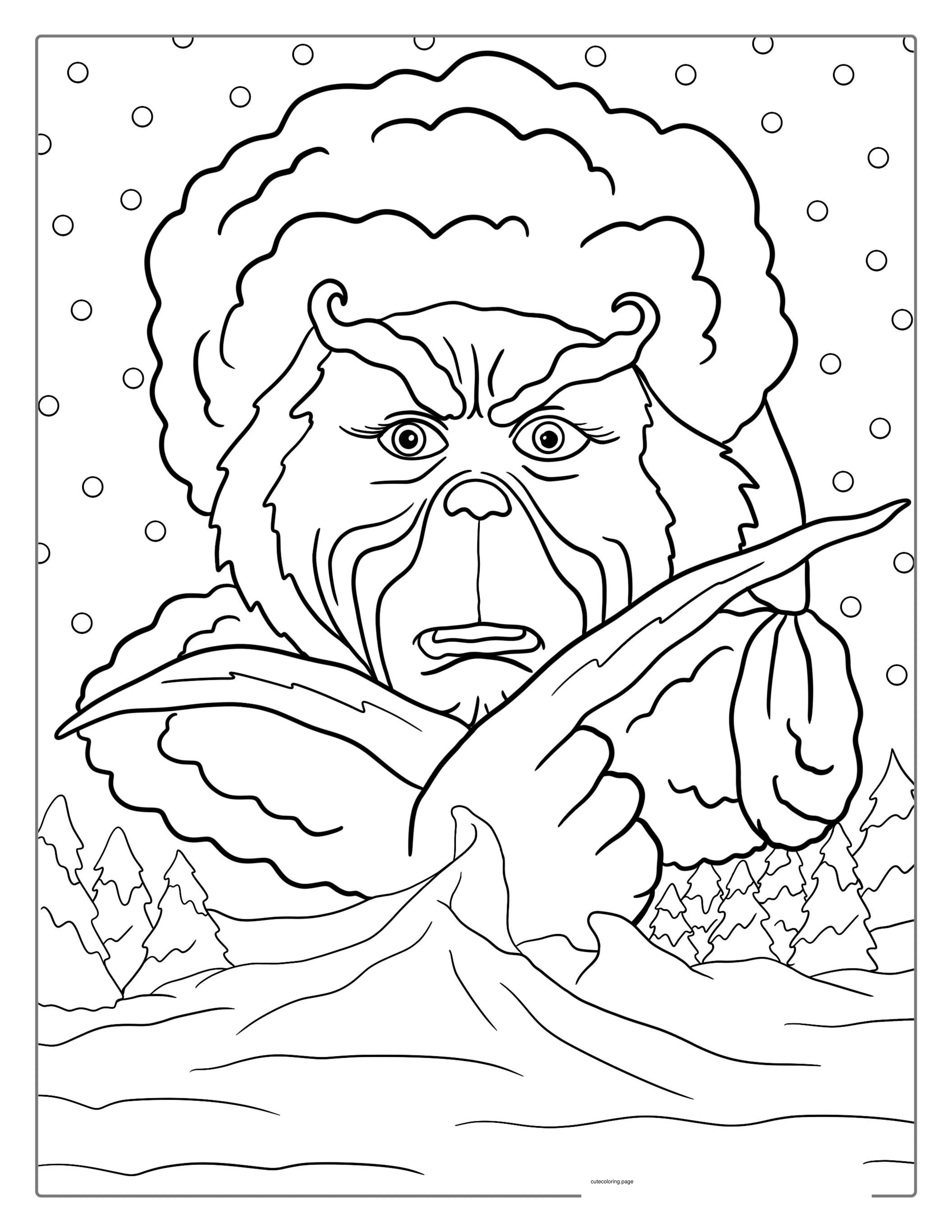 Coloring Page Of The Grinch_s Face coloring page