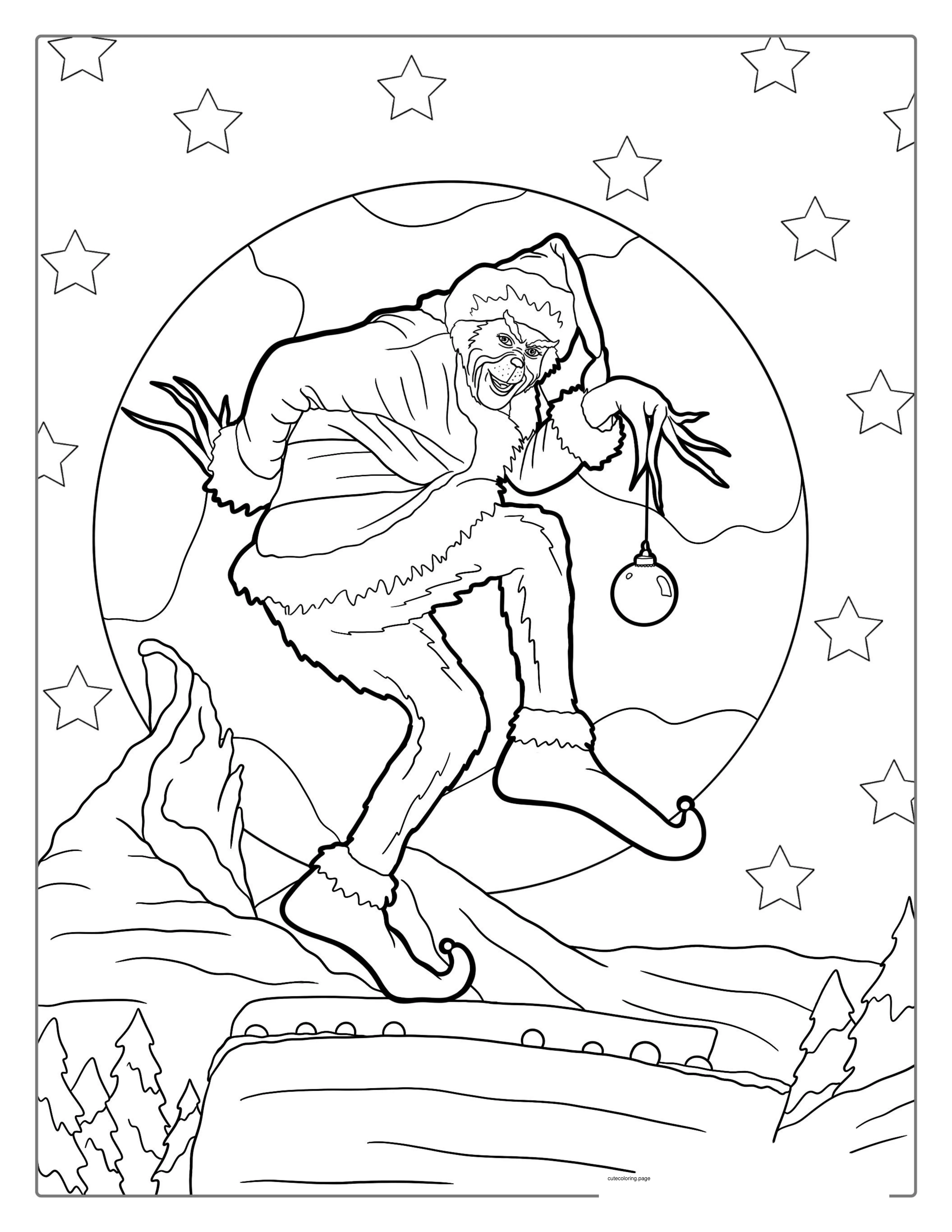 Coloring Sheet Of The Sneaky Grinch coloring page