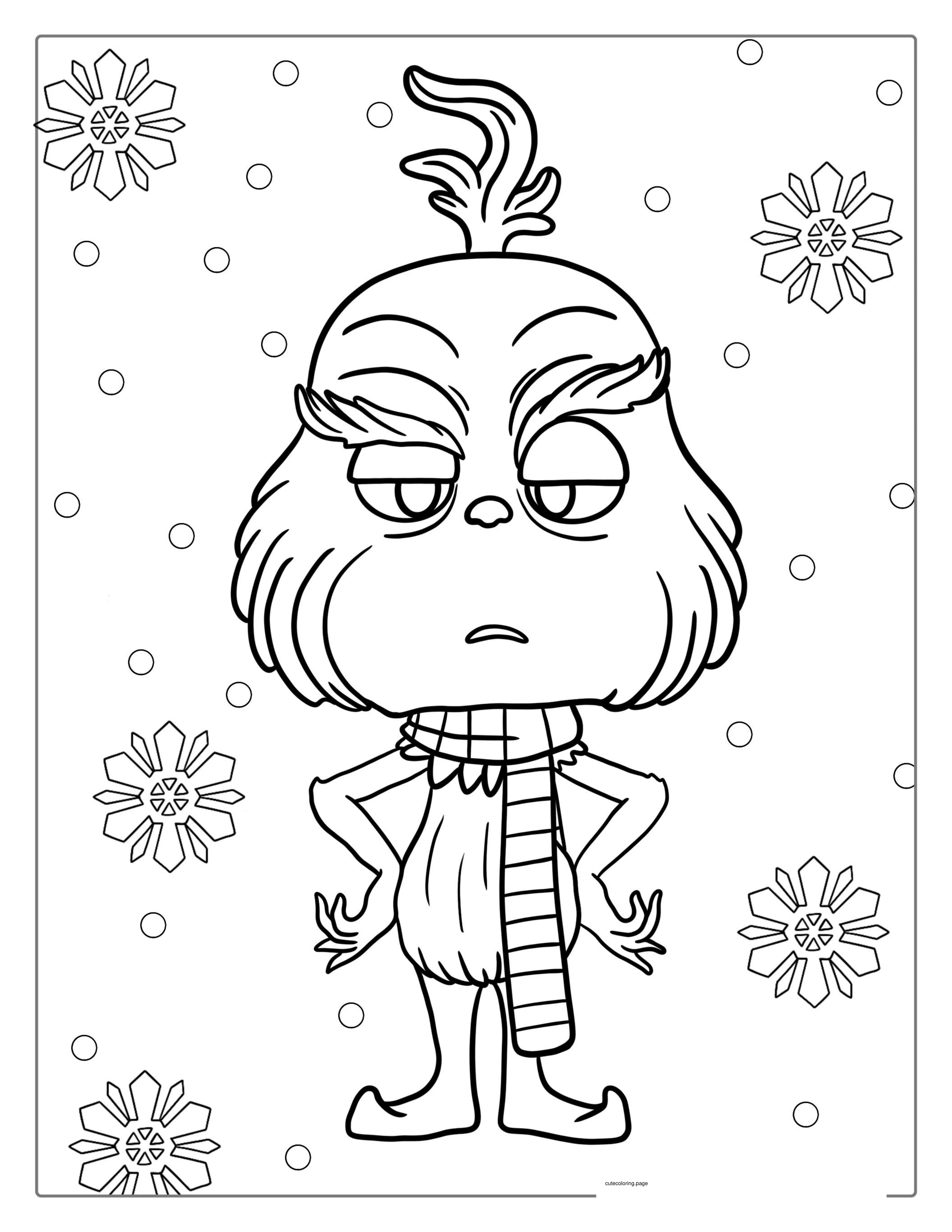 Cute Baby Grinch Coloring Sheet coloring page