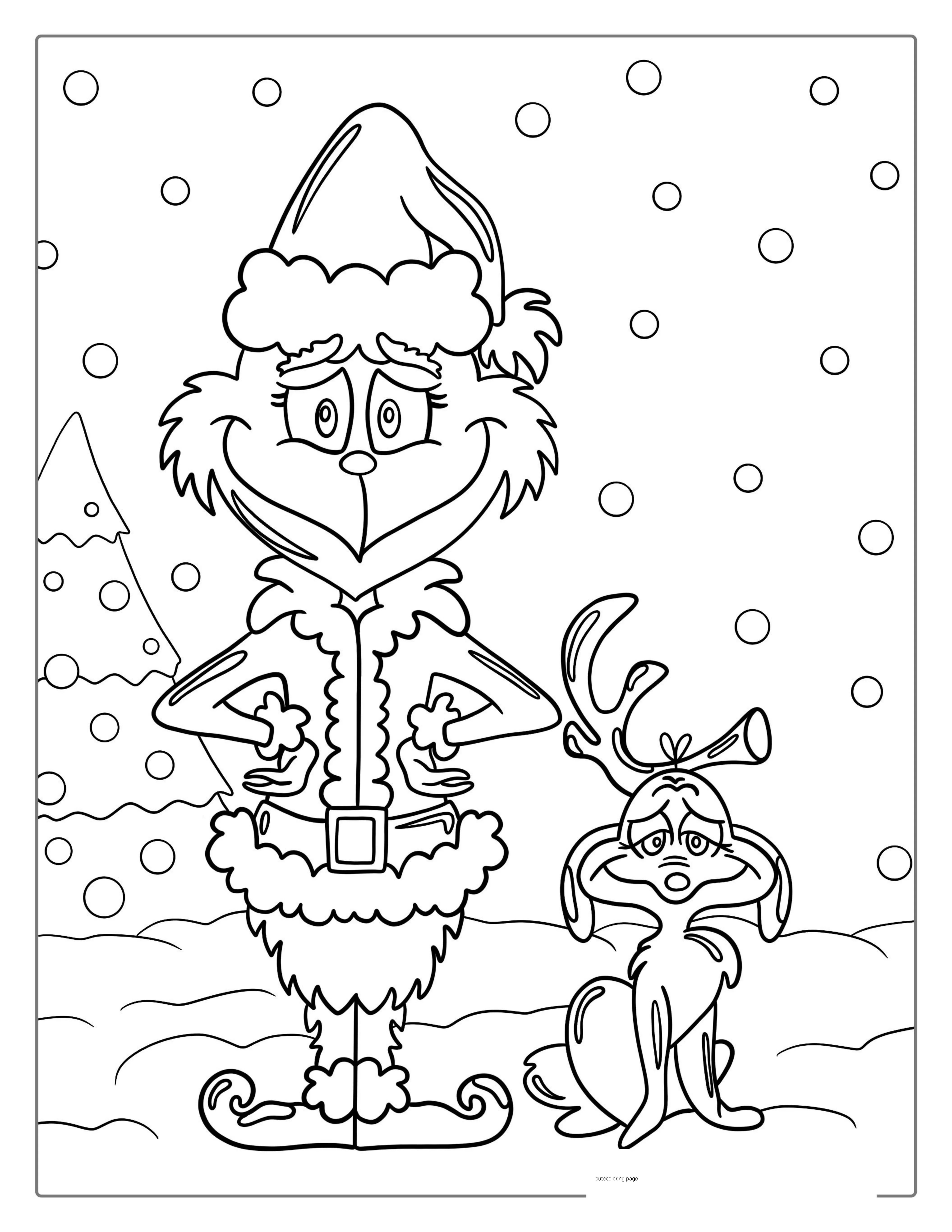 Easy Outline Of The Grinch To Color coloring page