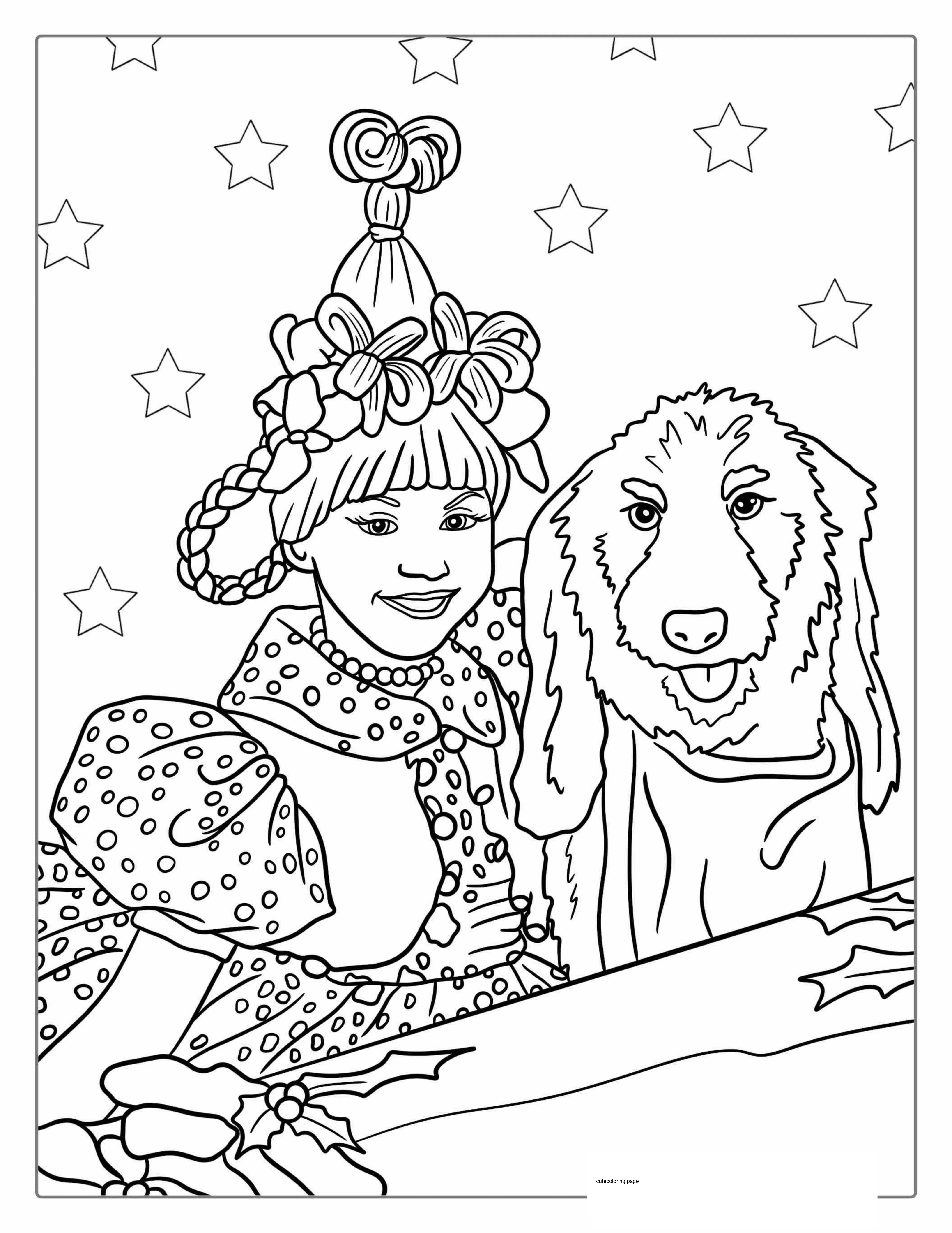 Max With Cindy Lou Coloring Sheet coloring page