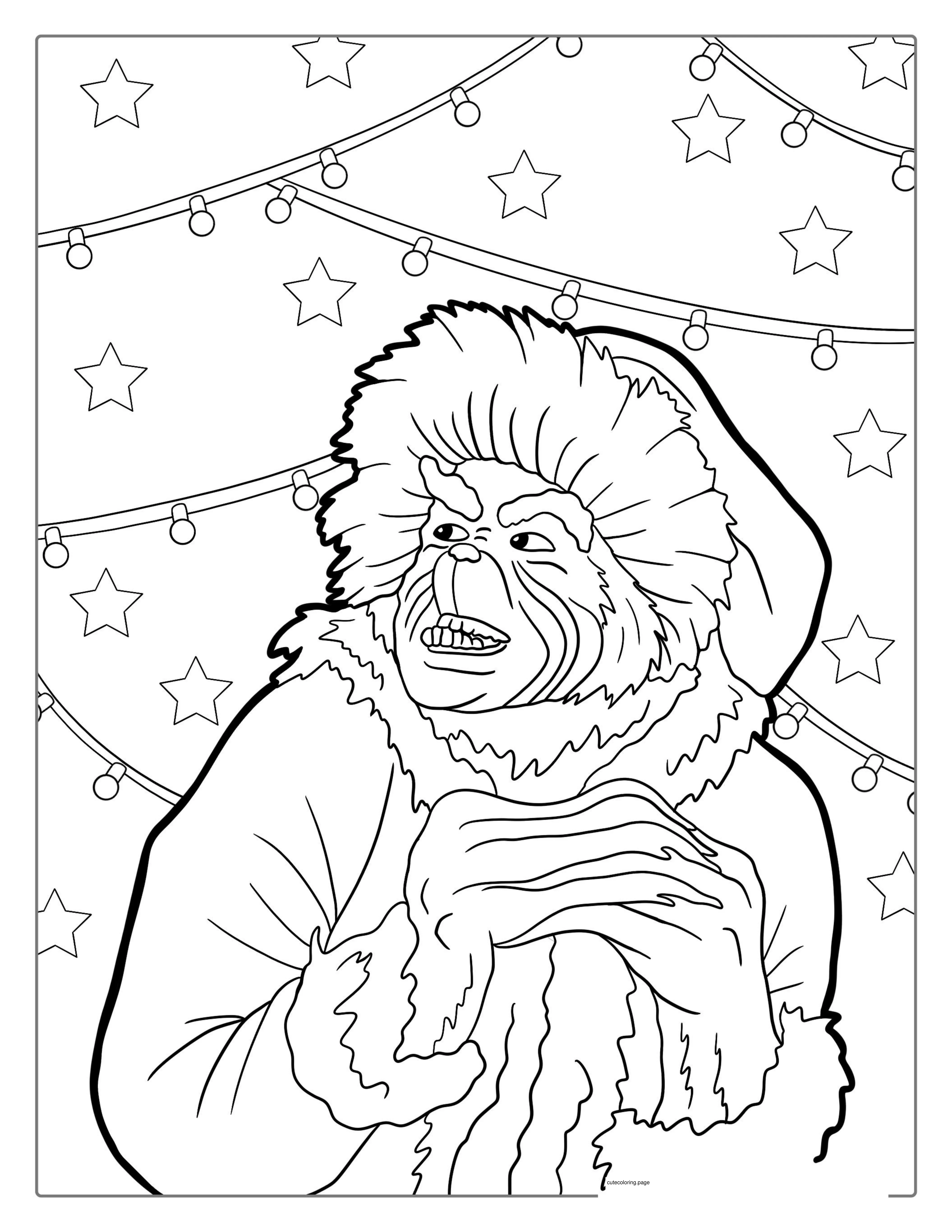 The Grinch Being Sneaky Coloring Sheet coloring page