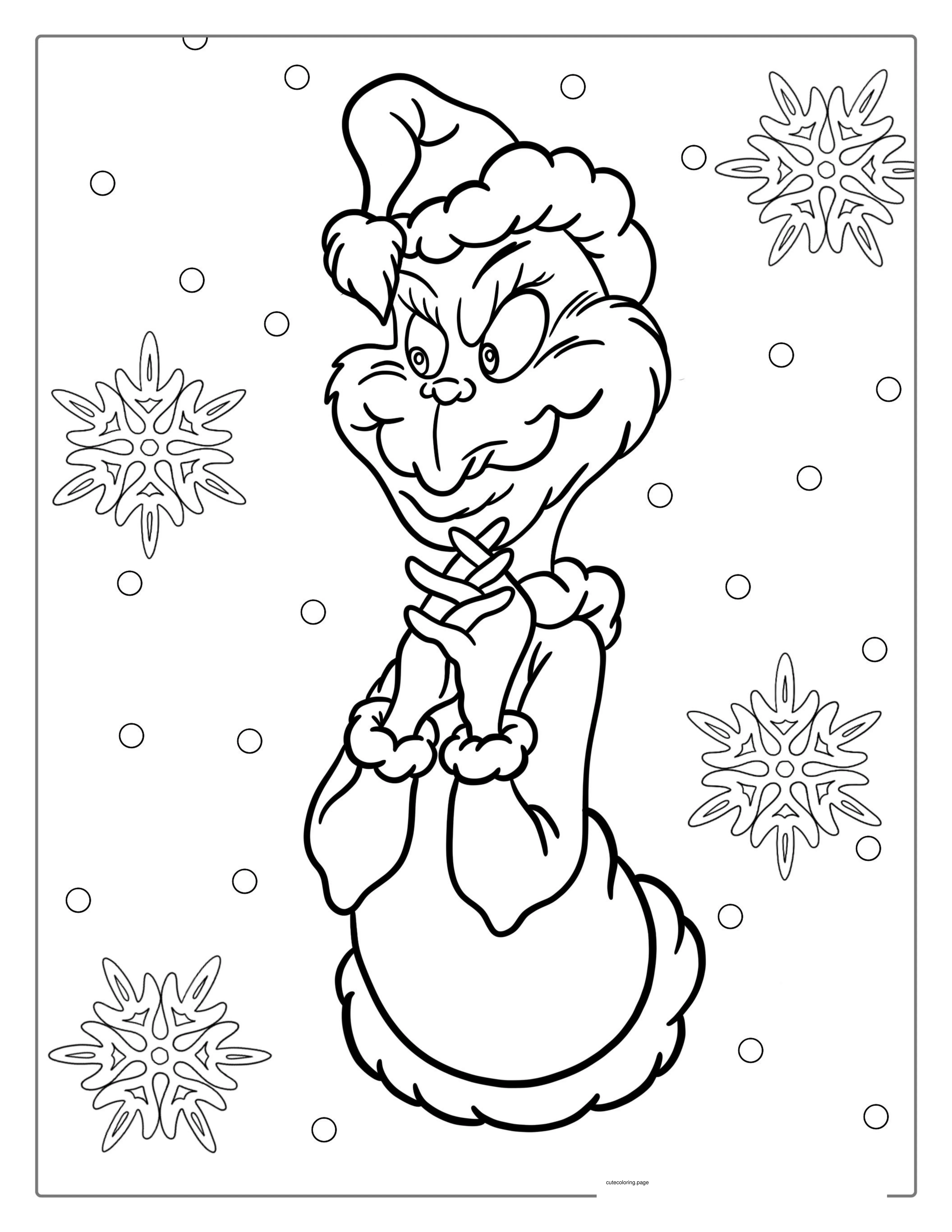 The Grinch Wearing Santa Hat Plotting Plan coloring page