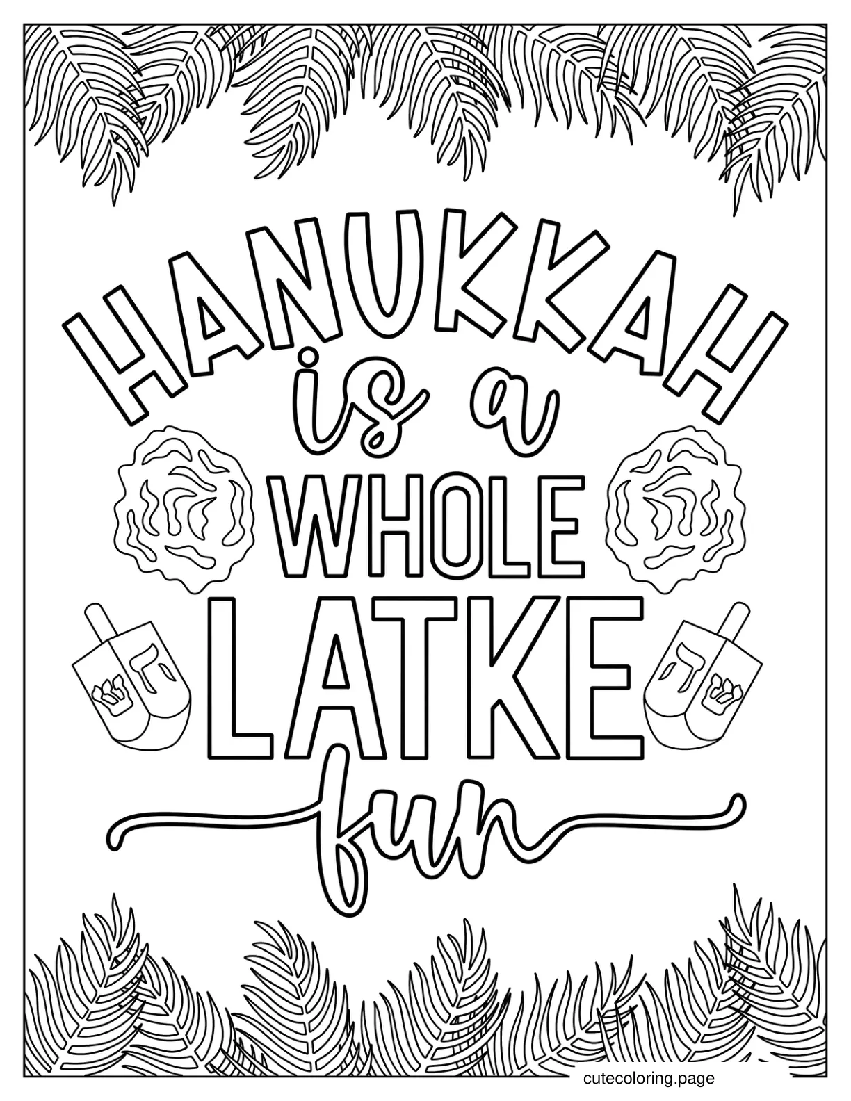 Hanukkah Is A Whole Latke Fun coloring page