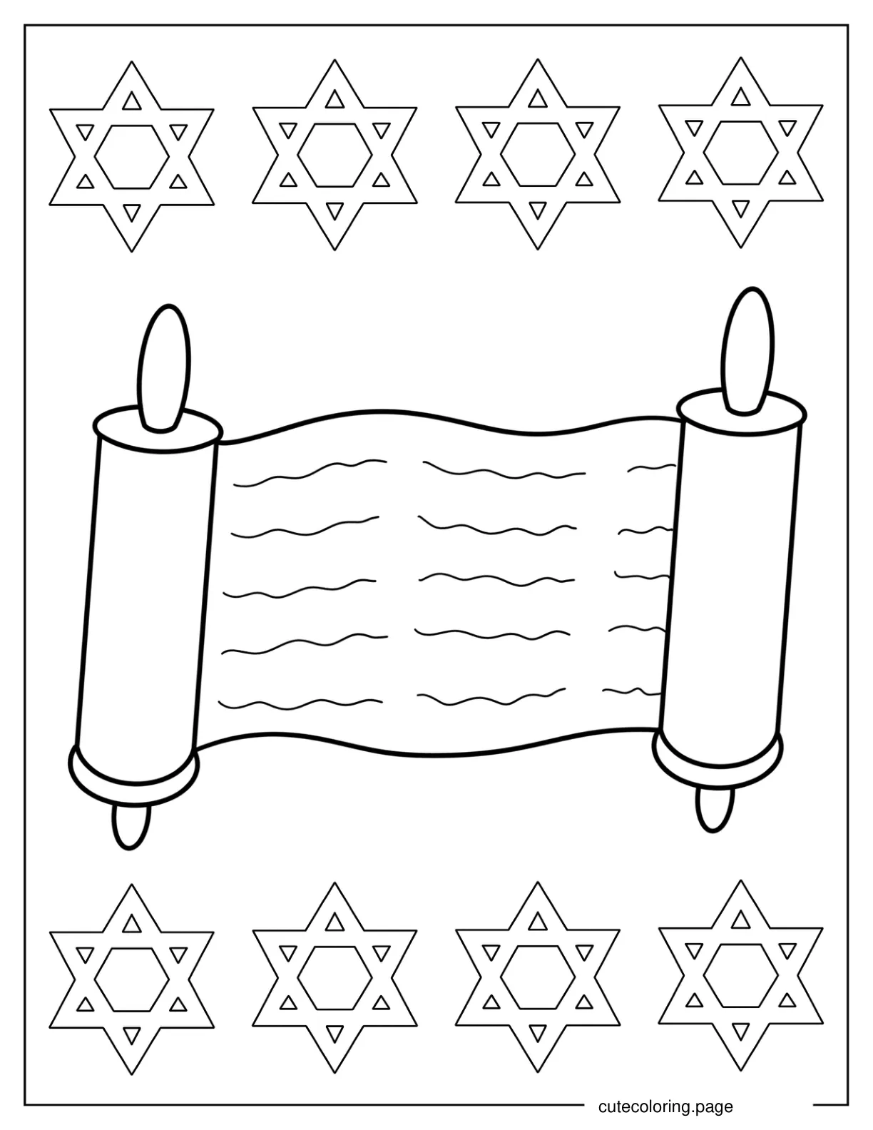 Hanukkah The Scroll of Antiochus With Star Of David coloring page