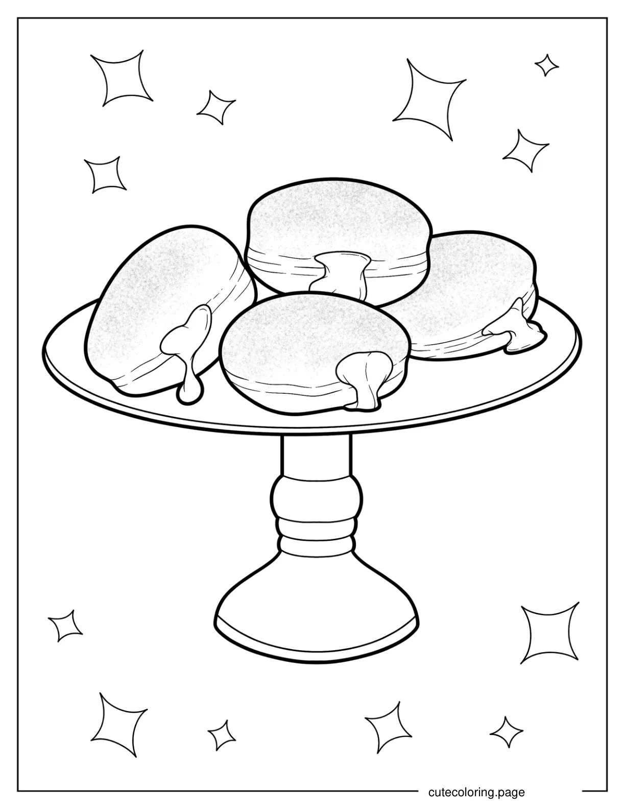 Realistic Sufganiyot Coloring Page coloring page